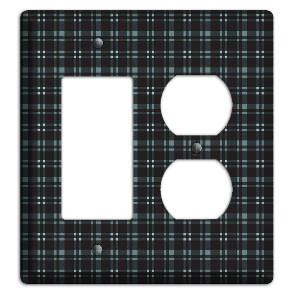Black Plaid Rocker / Duplex Wallplate