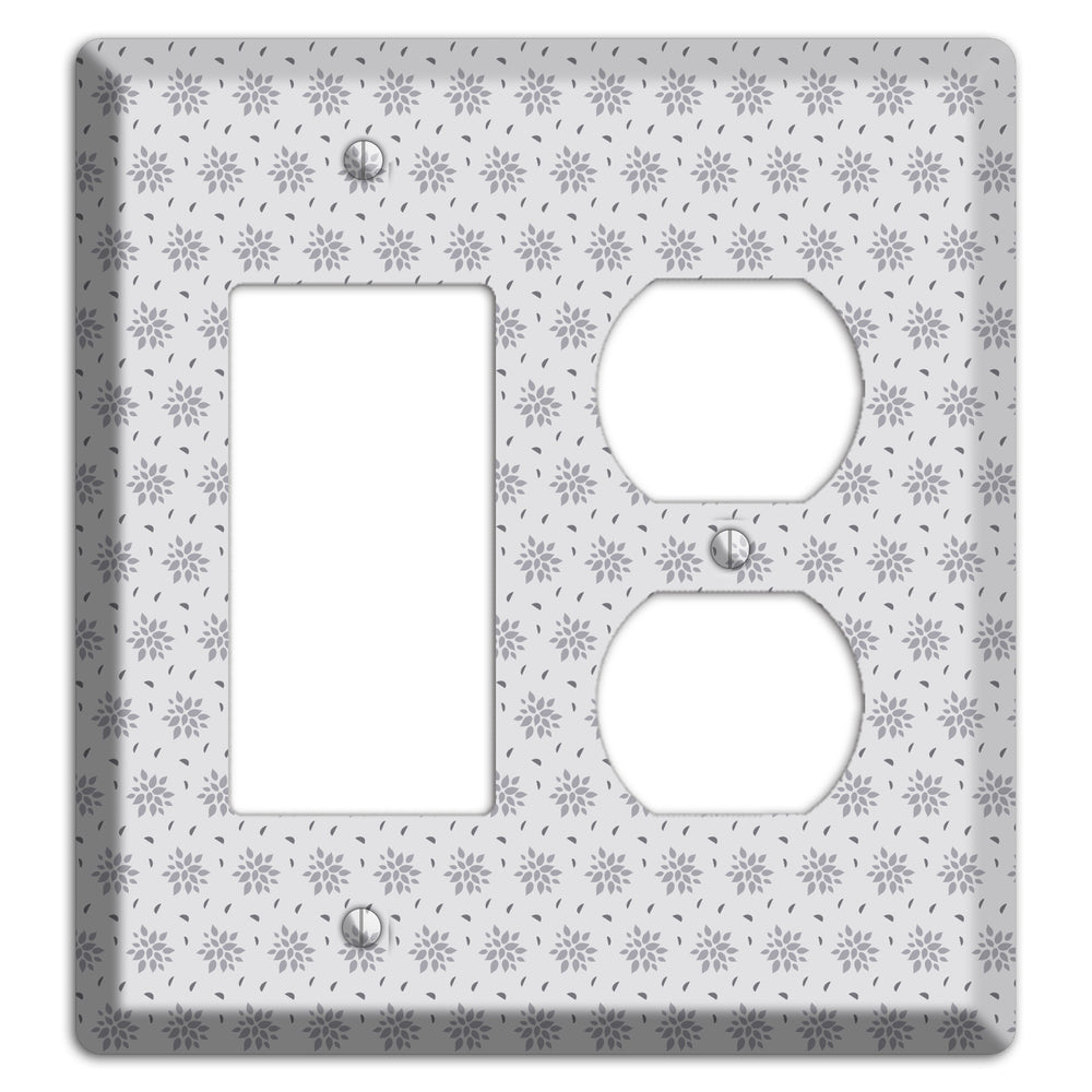 Multi Grey Calico Rocker / Duplex Wallplate