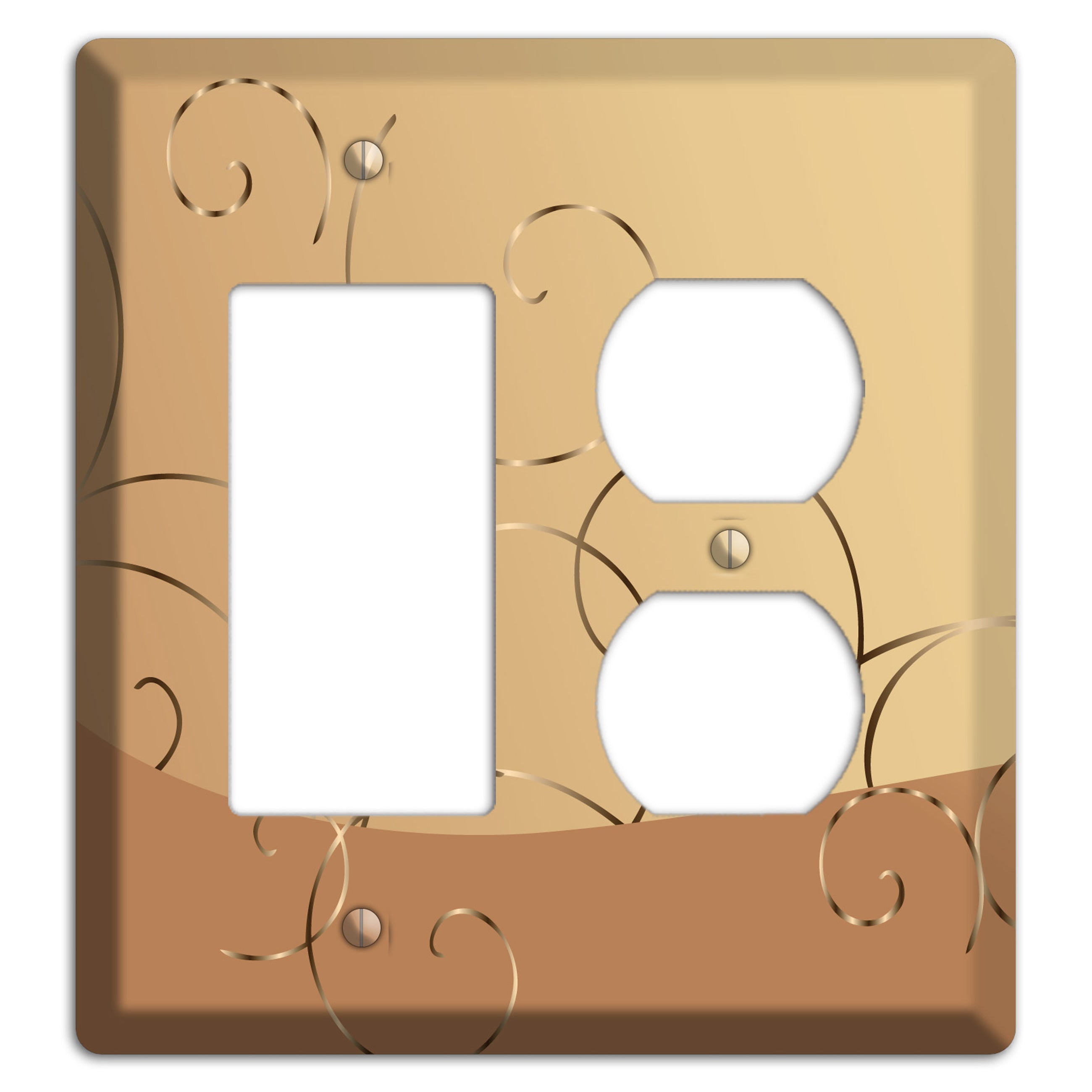 Light Brown and Beige Swirl Rocker / Duplex Wallplate