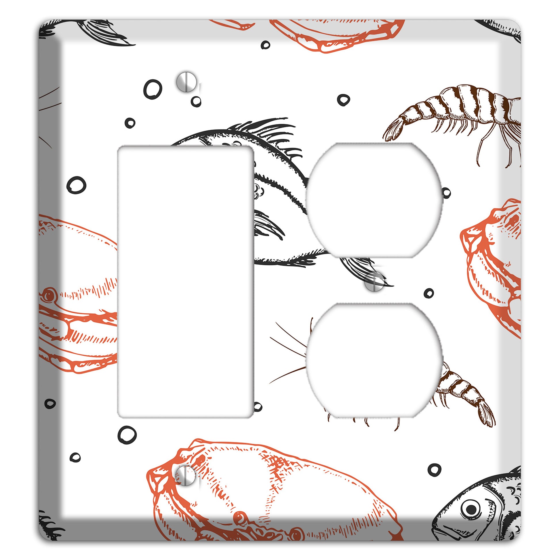 Mixed Sea Life Style 3 Rocker / Duplex Wallplate
