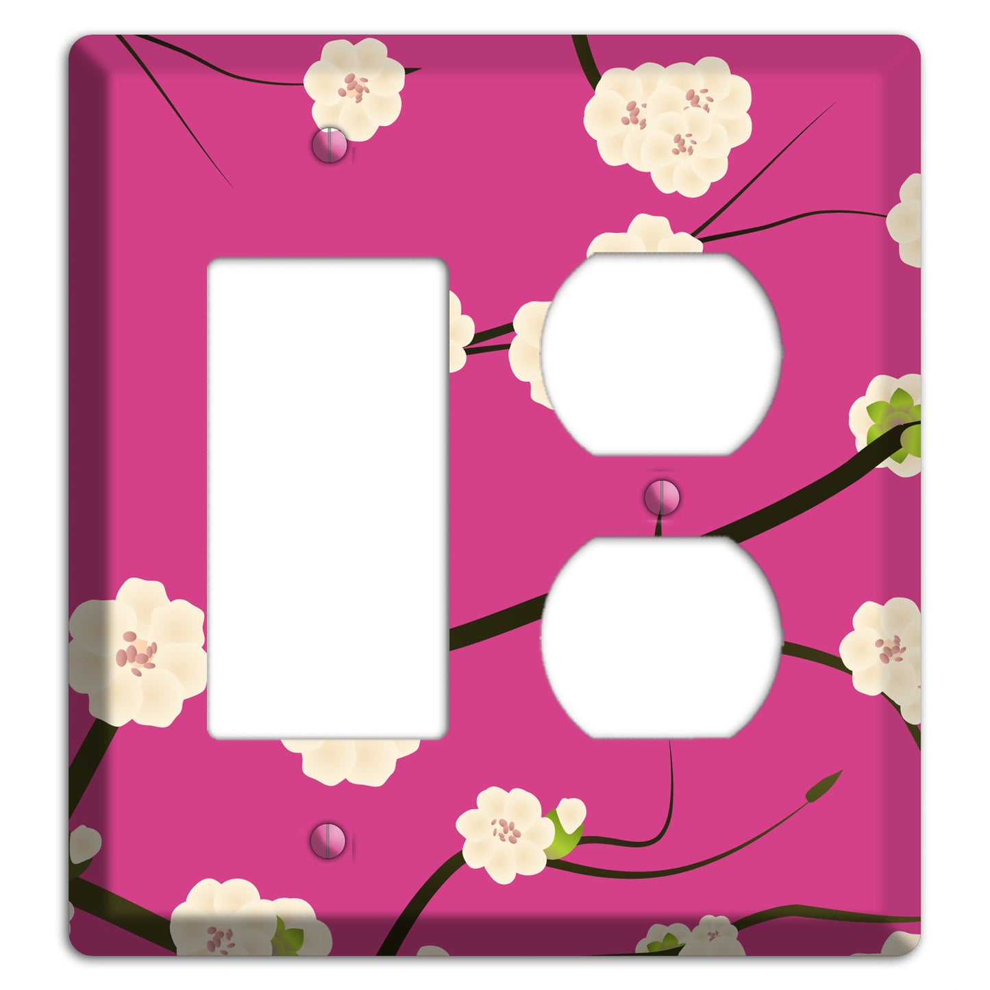 Pink Cherry Blossoms Rocker / Duplex Wallplate