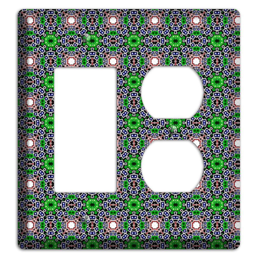 Green Foulard 4 Rocker / Duplex Wallplate