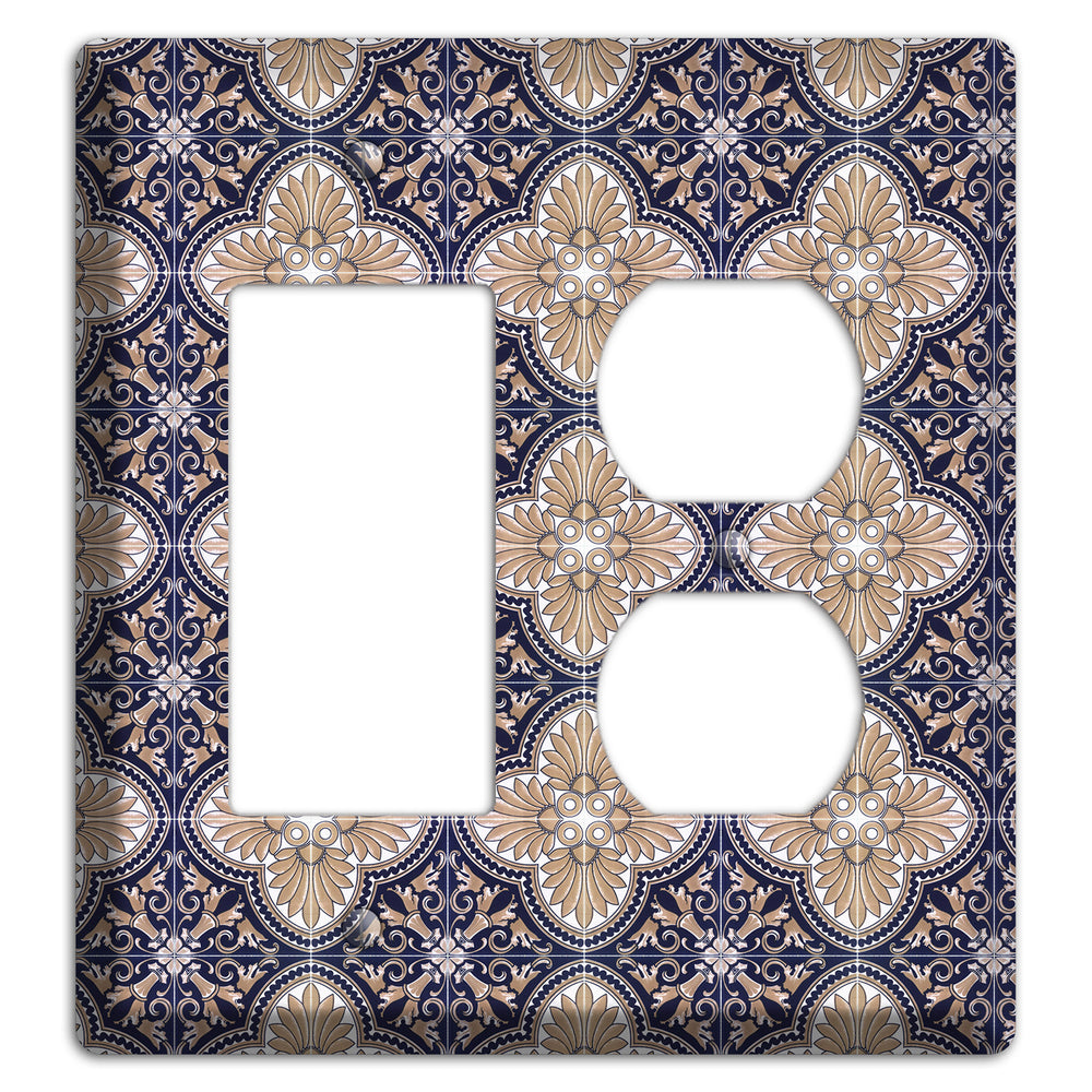Tavira Tiles 4 Rocker / Duplex Wallplate