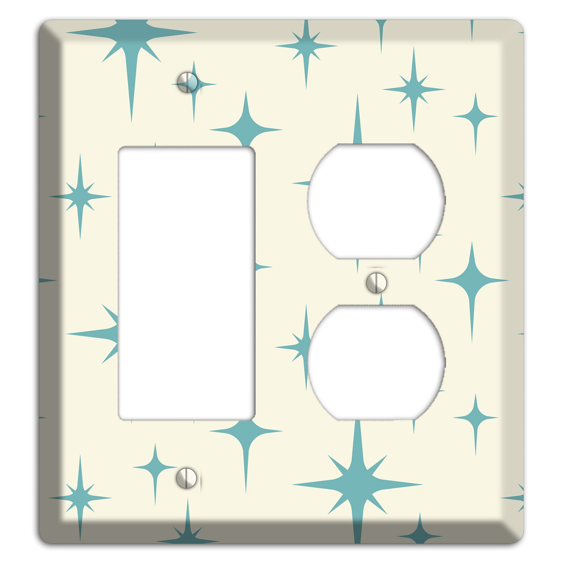 Yellow Atomic Star Rocker / Duplex Wallplate