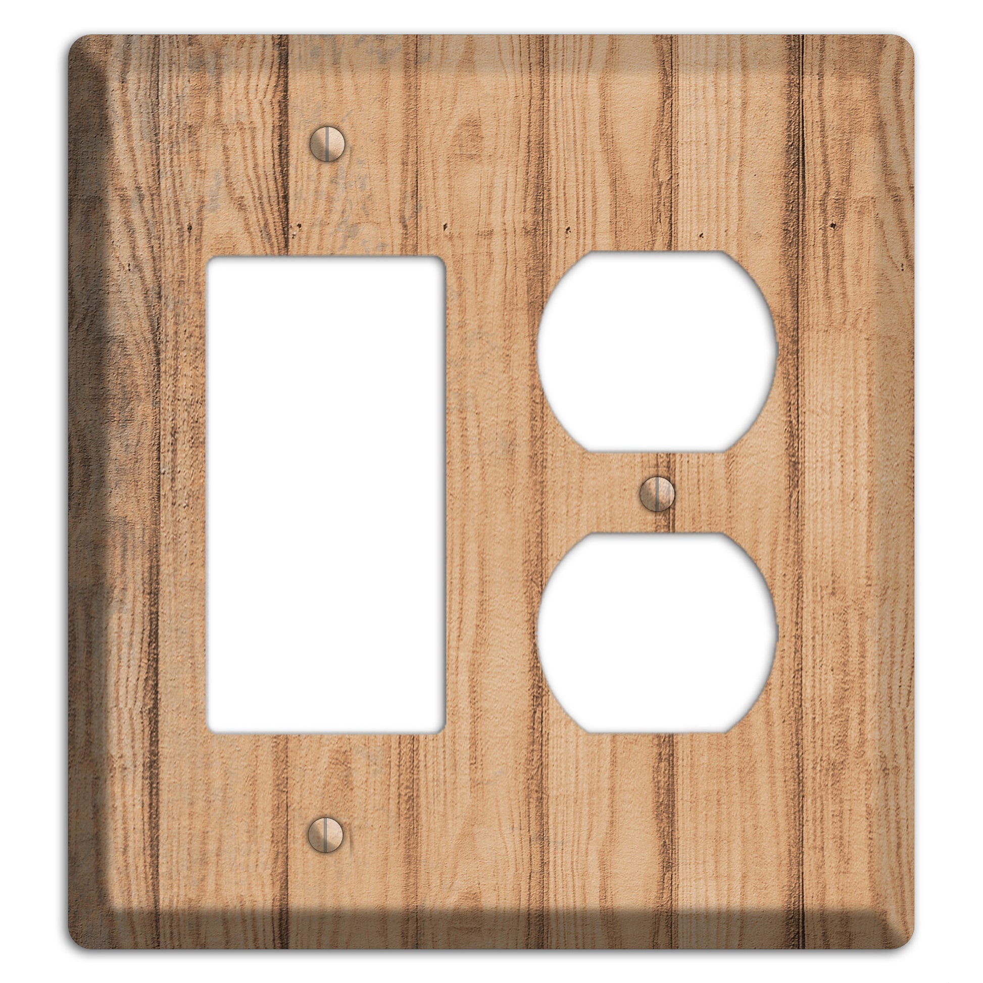 Tan Weathered Wood Rocker / Duplex Wallplate