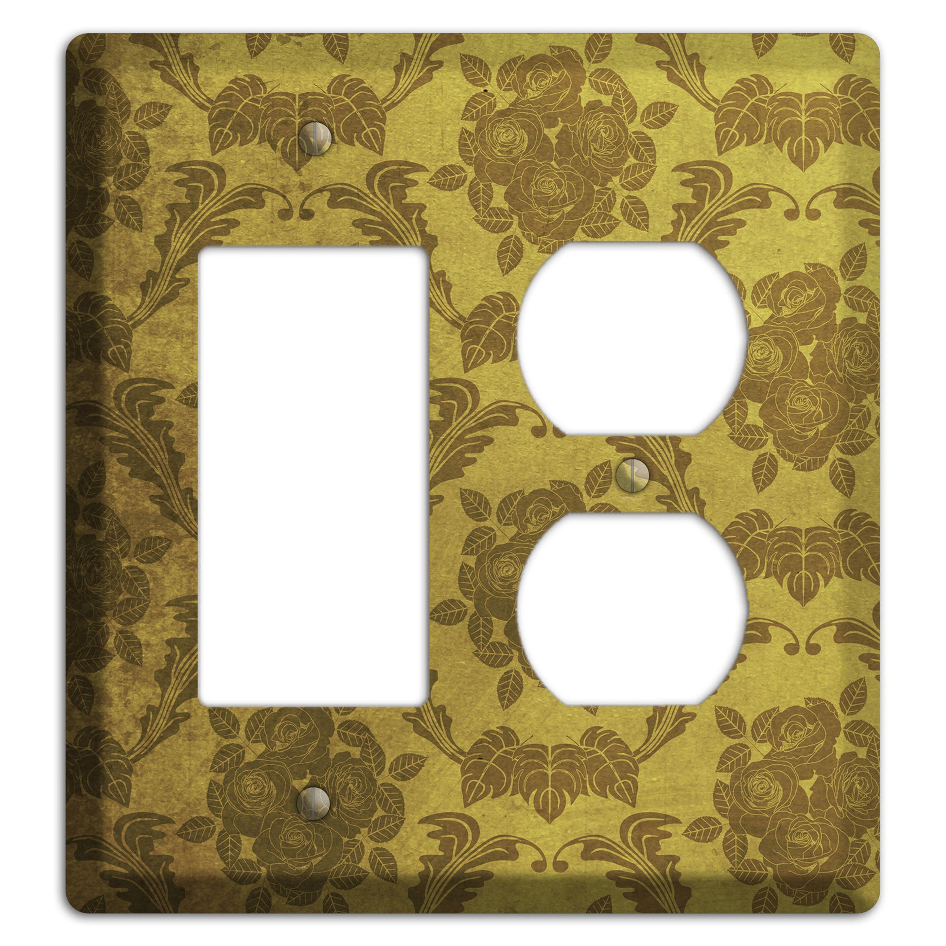 Pesto Vintage Rose Damask Rocker / Duplex Wallplate