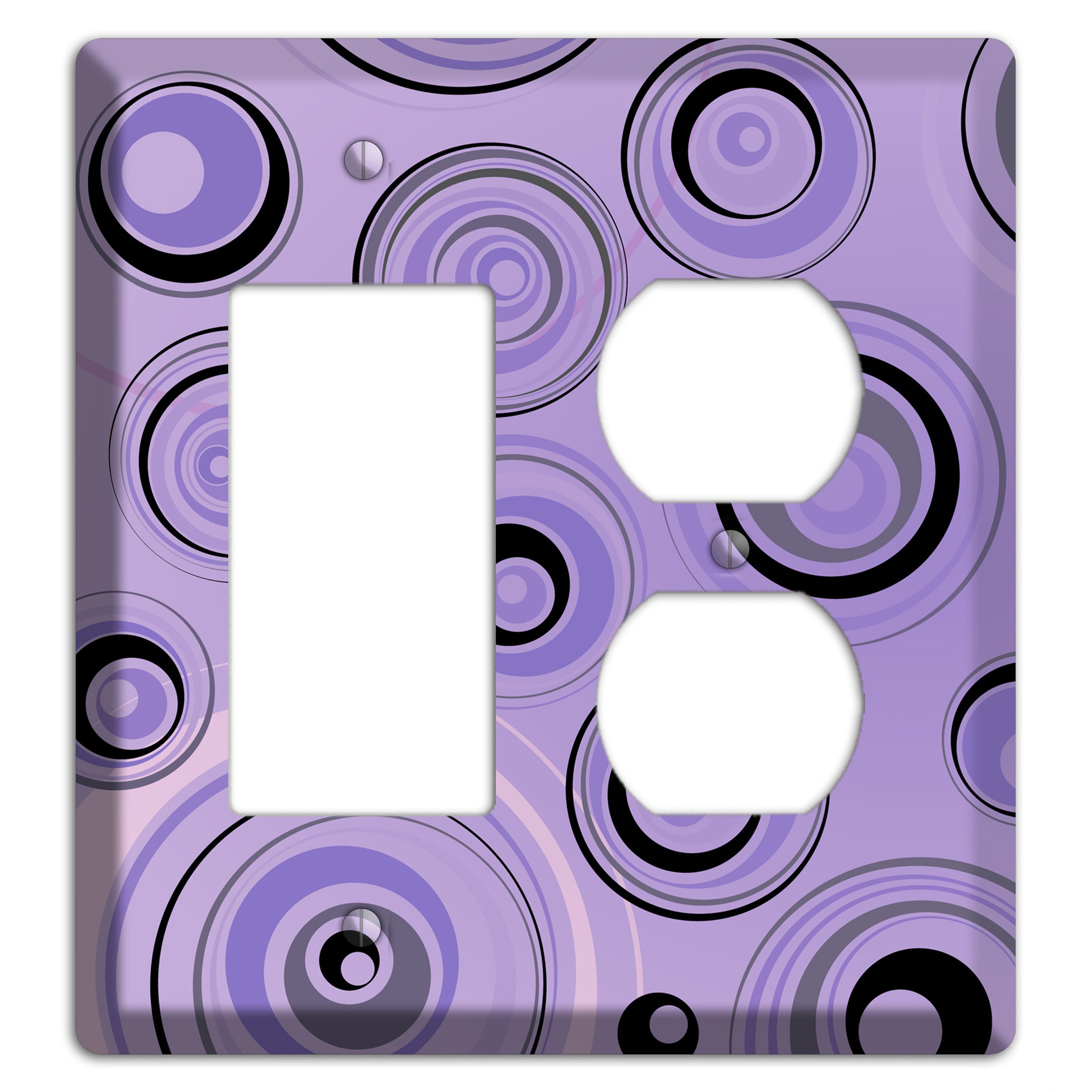 Lavender Circles Rocker / Duplex Wallplate