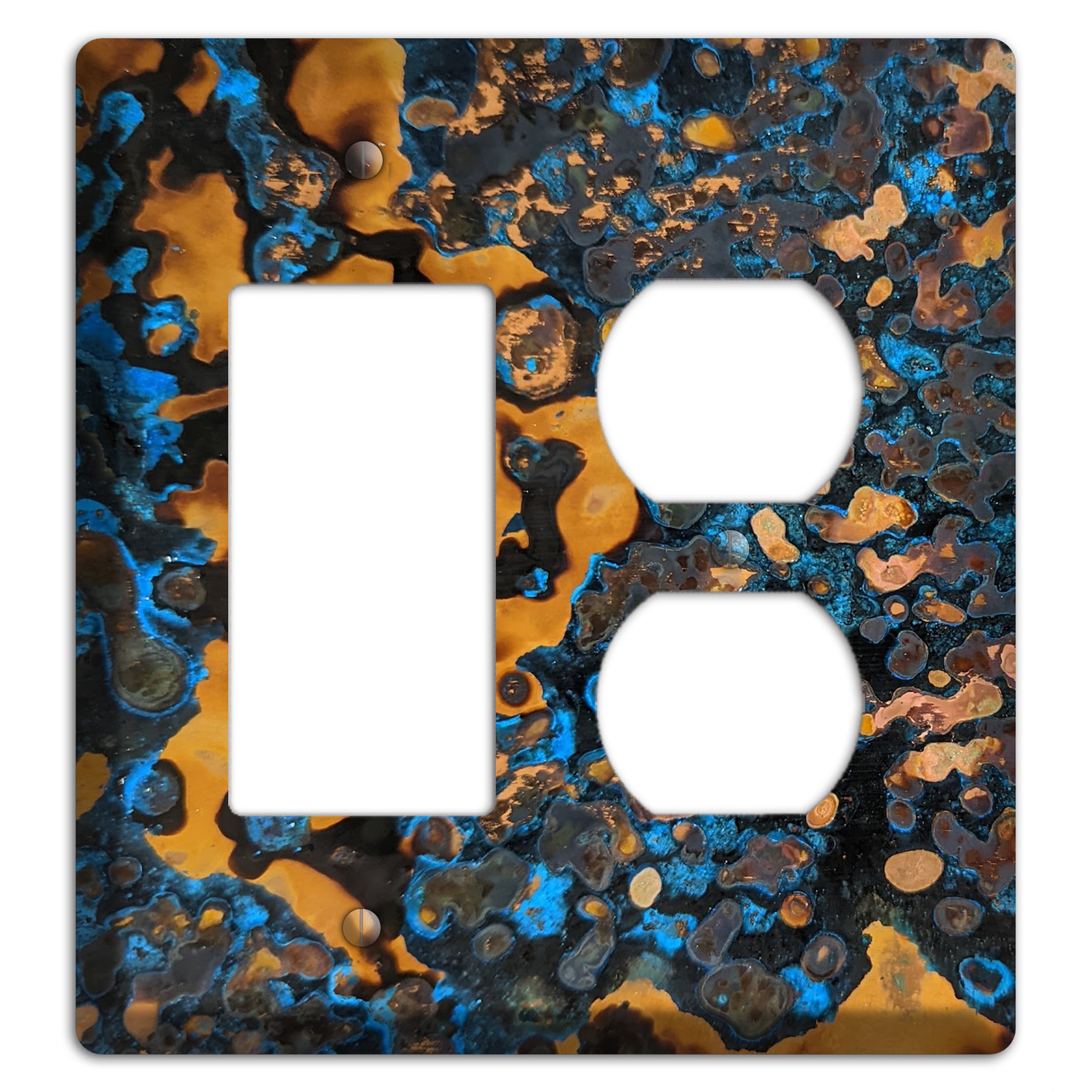 Solid Copper Turquoise Rocker / Duplex Cover Plate