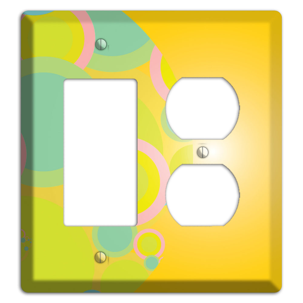 Yellow Circles Rocker / Duplex Wallplate