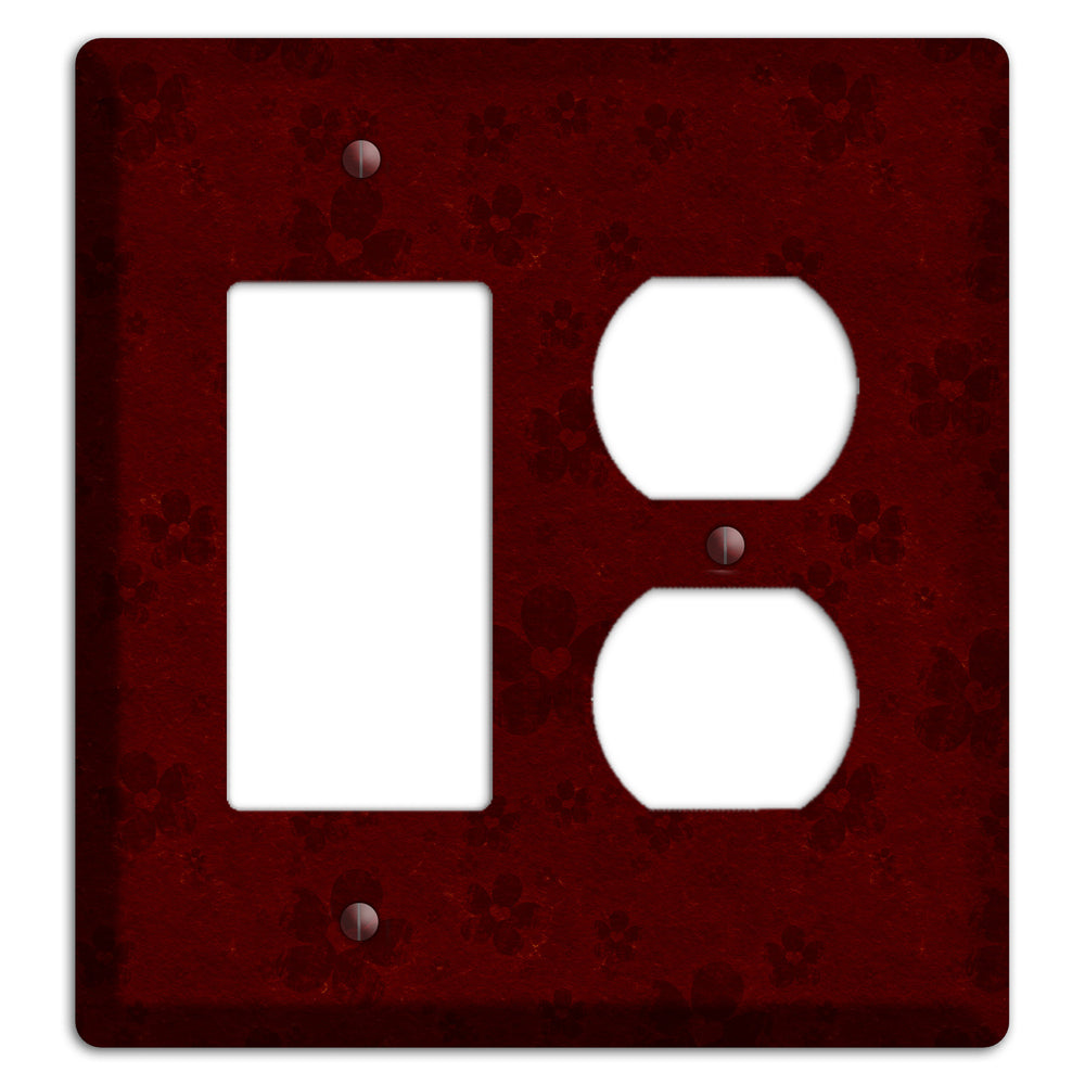 Maroon Grunge Suzani 2 Rocker / Duplex Wallplate
