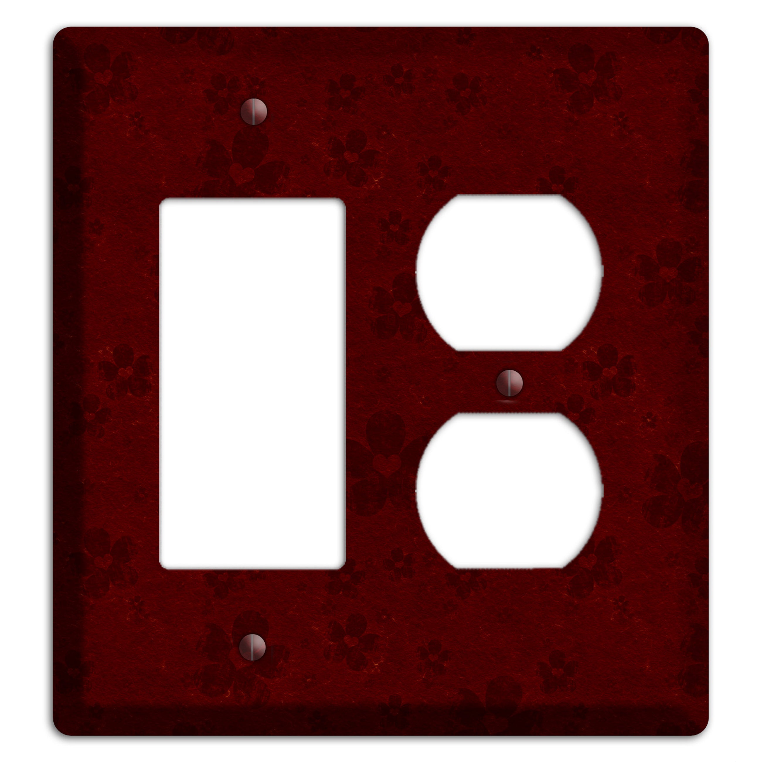 Maroon Grunge Suzani 2 Rocker / Duplex Wallplate