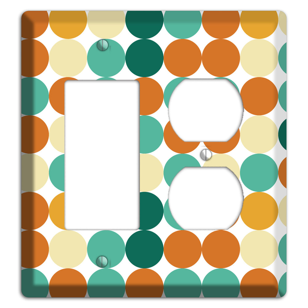 Multi Umber Jade Tiled Dots Rocker / Duplex Wallplate