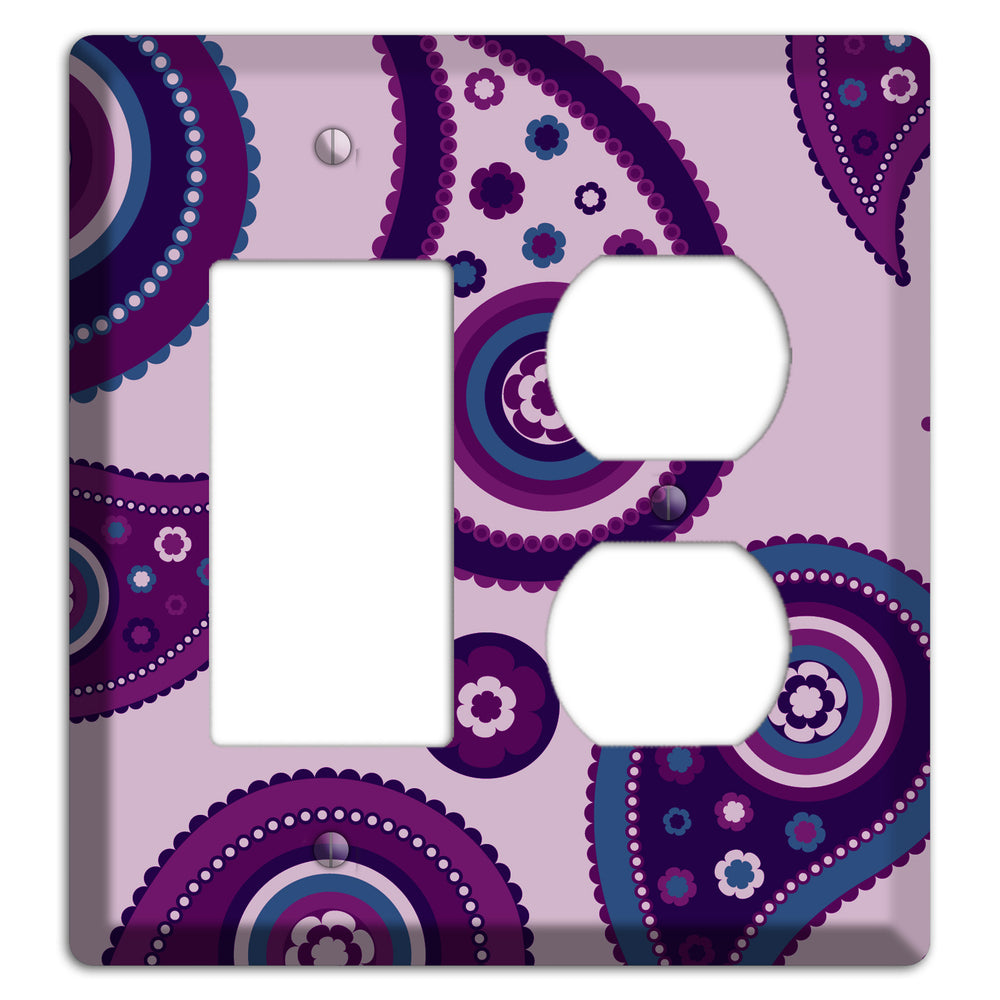 Light Purple Pailsey Rocker / Duplex Wallplate
