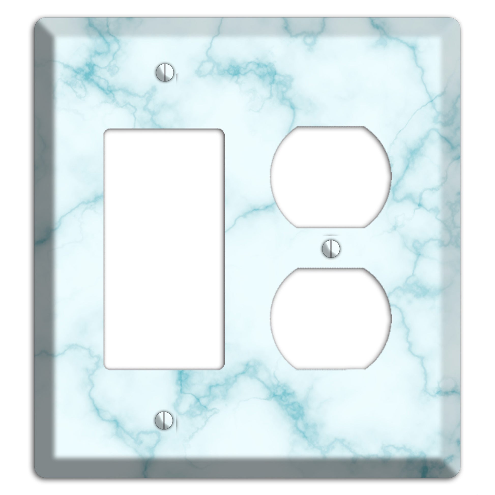 Blue Stained Marble Rocker / Duplex Wallplate