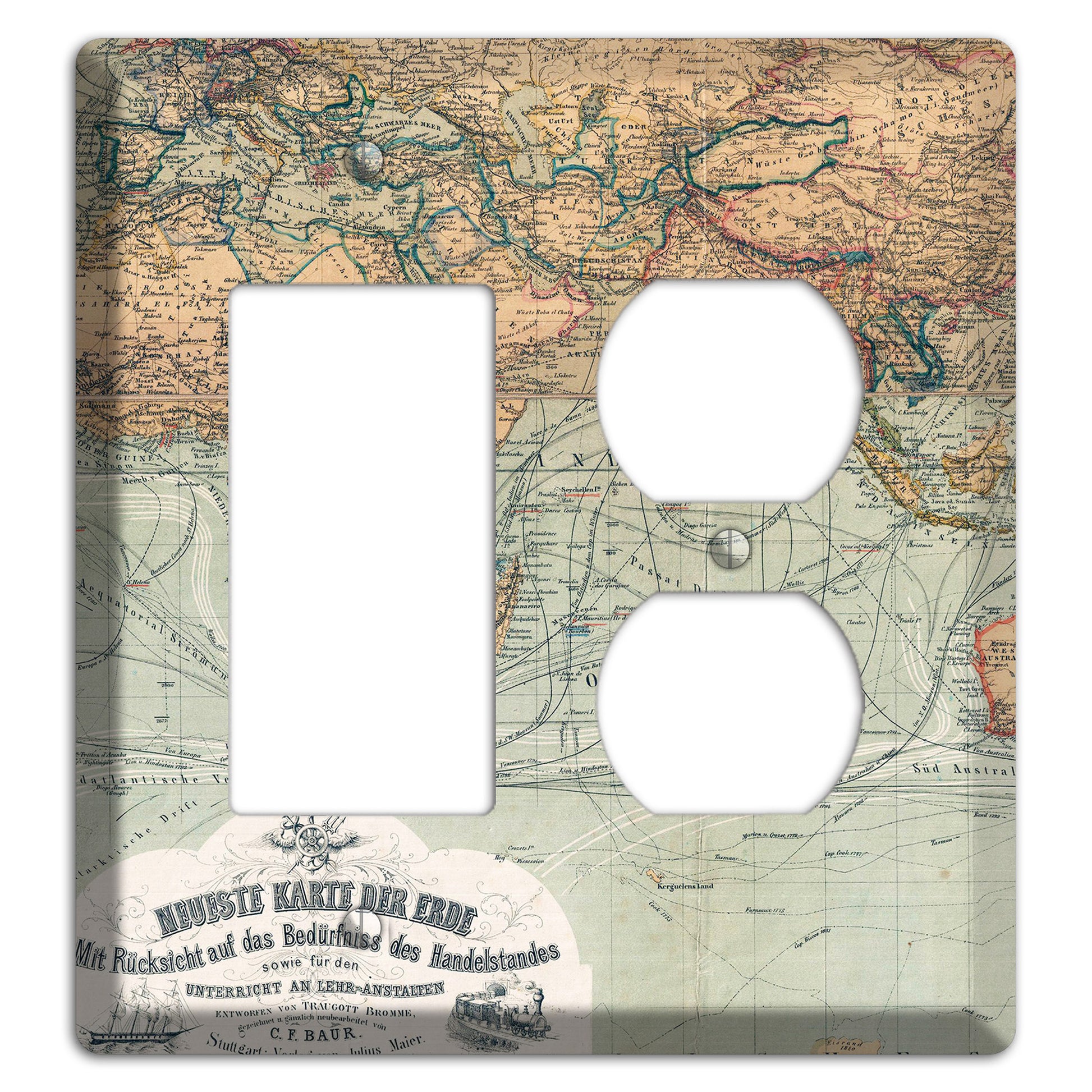 Map of Africa Rocker / Duplex Wallplate