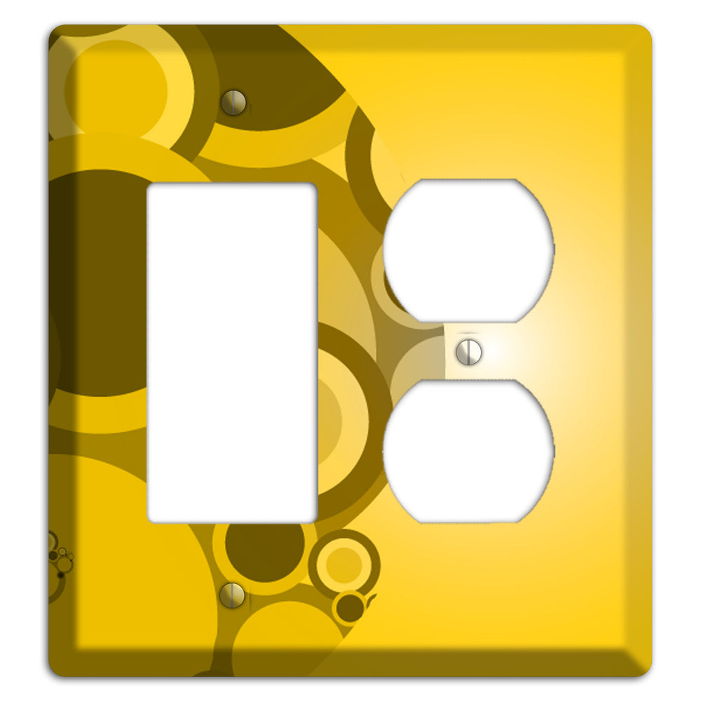 Mustard Yellow Circles Rocker / Duplex Wallplate