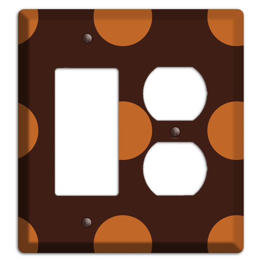 Brown with Umber and Brown Multi Tiled Medium Dots Rocker / Duplex Wallplate