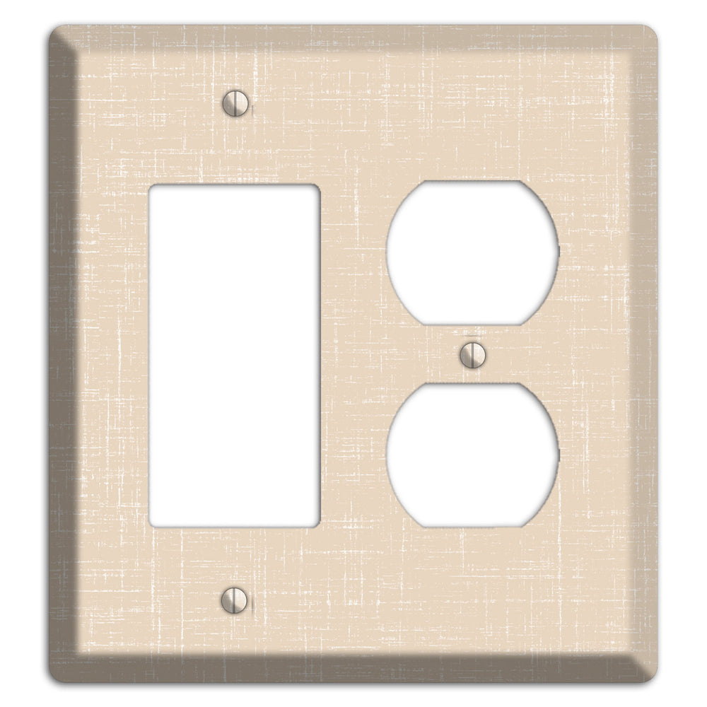 Double Spanish White Neutral Texture Rocker / Duplex Wallplate