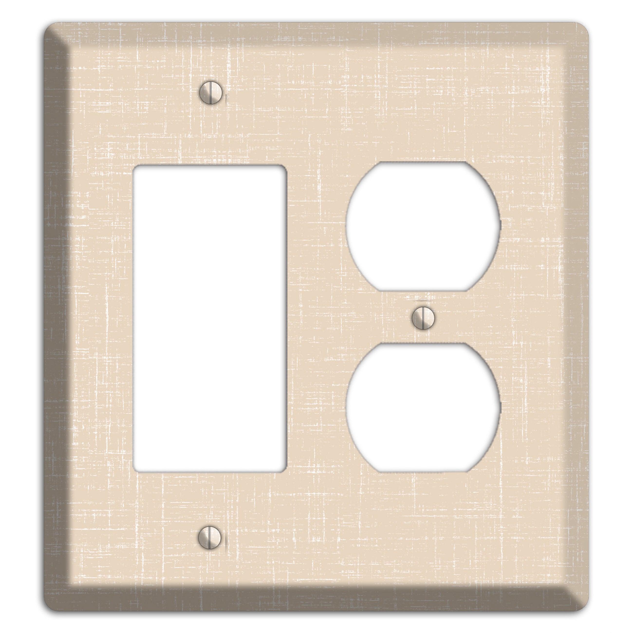 Double Spanish White Neutral Texture Rocker / Duplex Wallplate