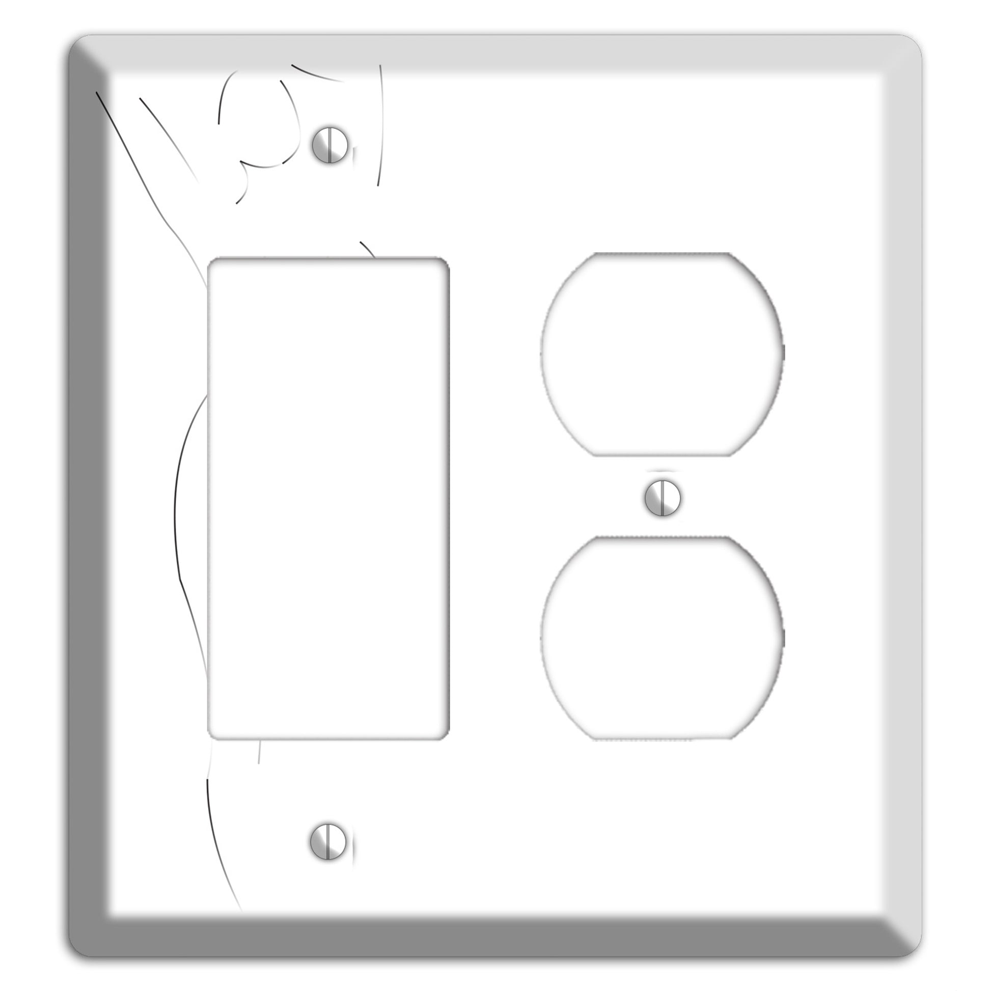 Abstract Nude Rocker / Duplex Wallplate