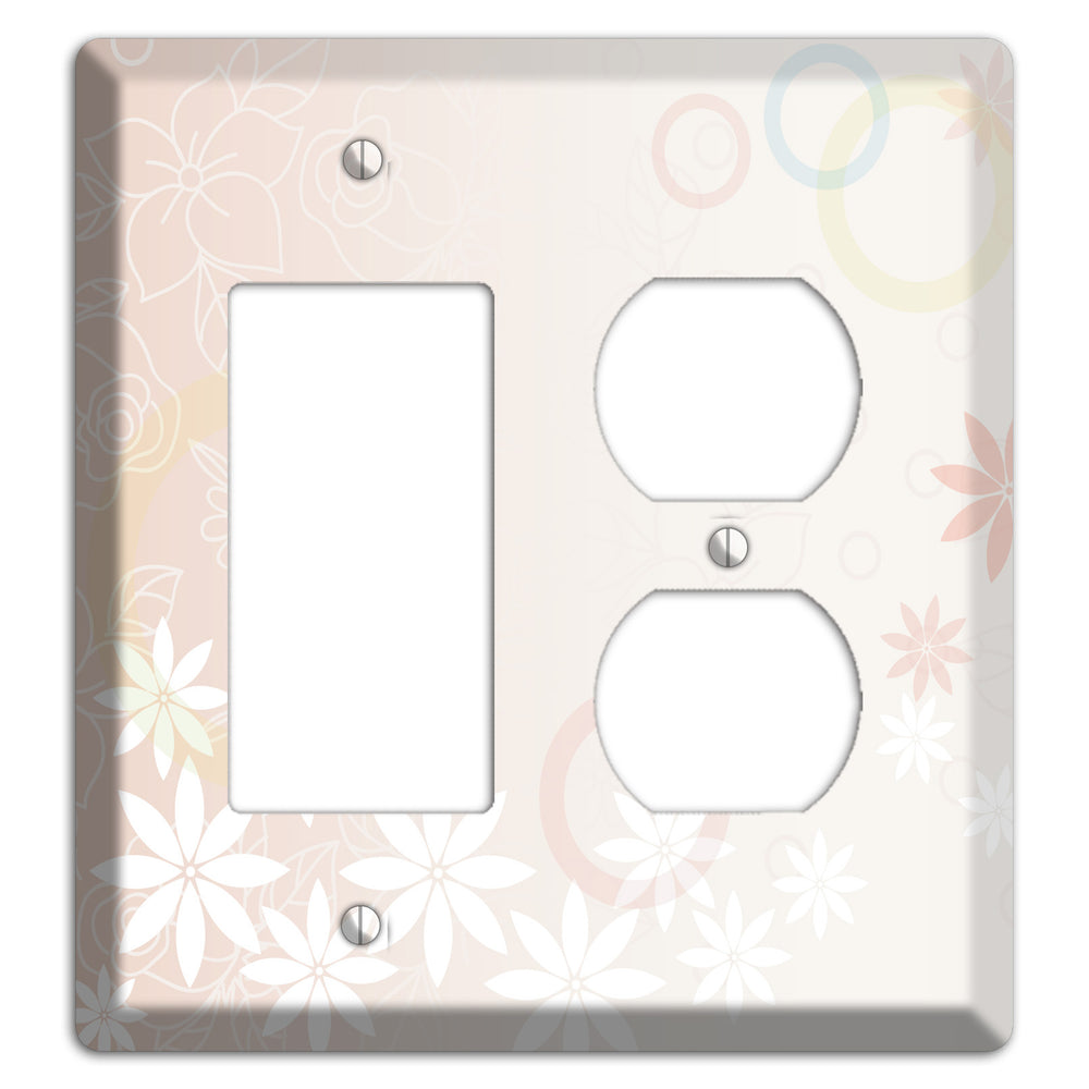 Mauve Floral Rocker / Duplex Wallplate