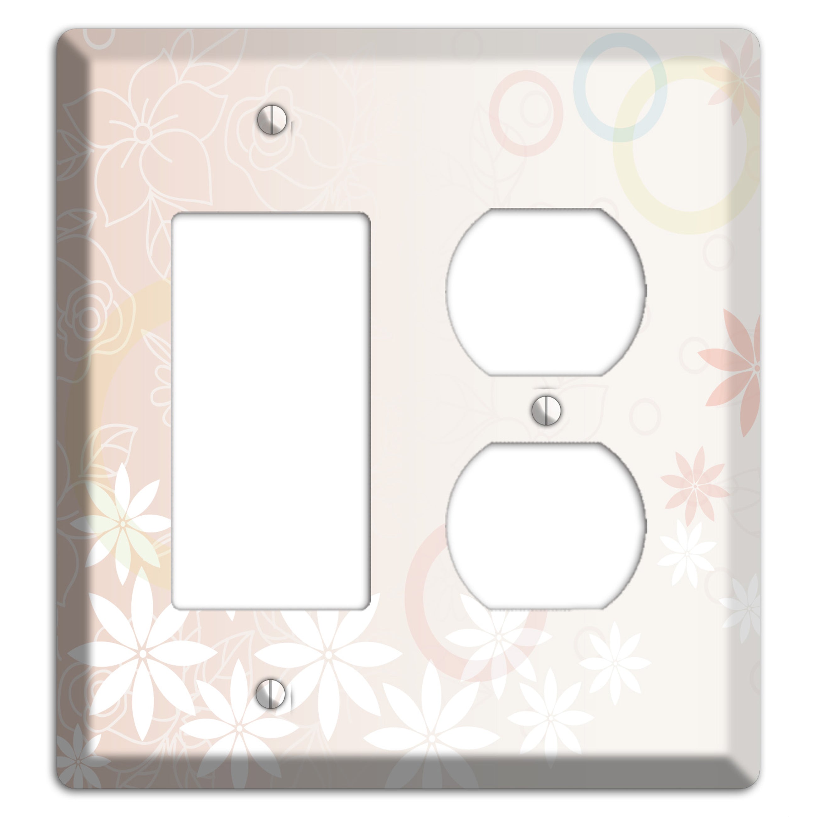 Mauve Floral Rocker / Duplex Wallplate