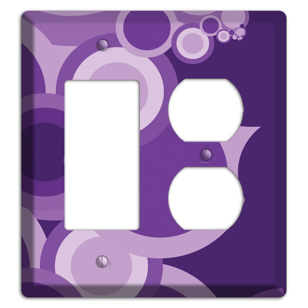 Purple Circles Rocker / Duplex Wallplate