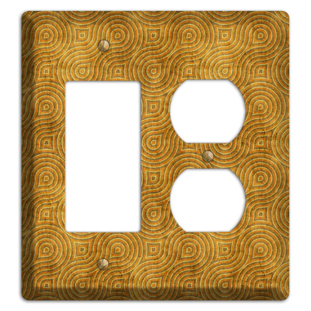 Mustard Swirl Rocker / Duplex Wallplate