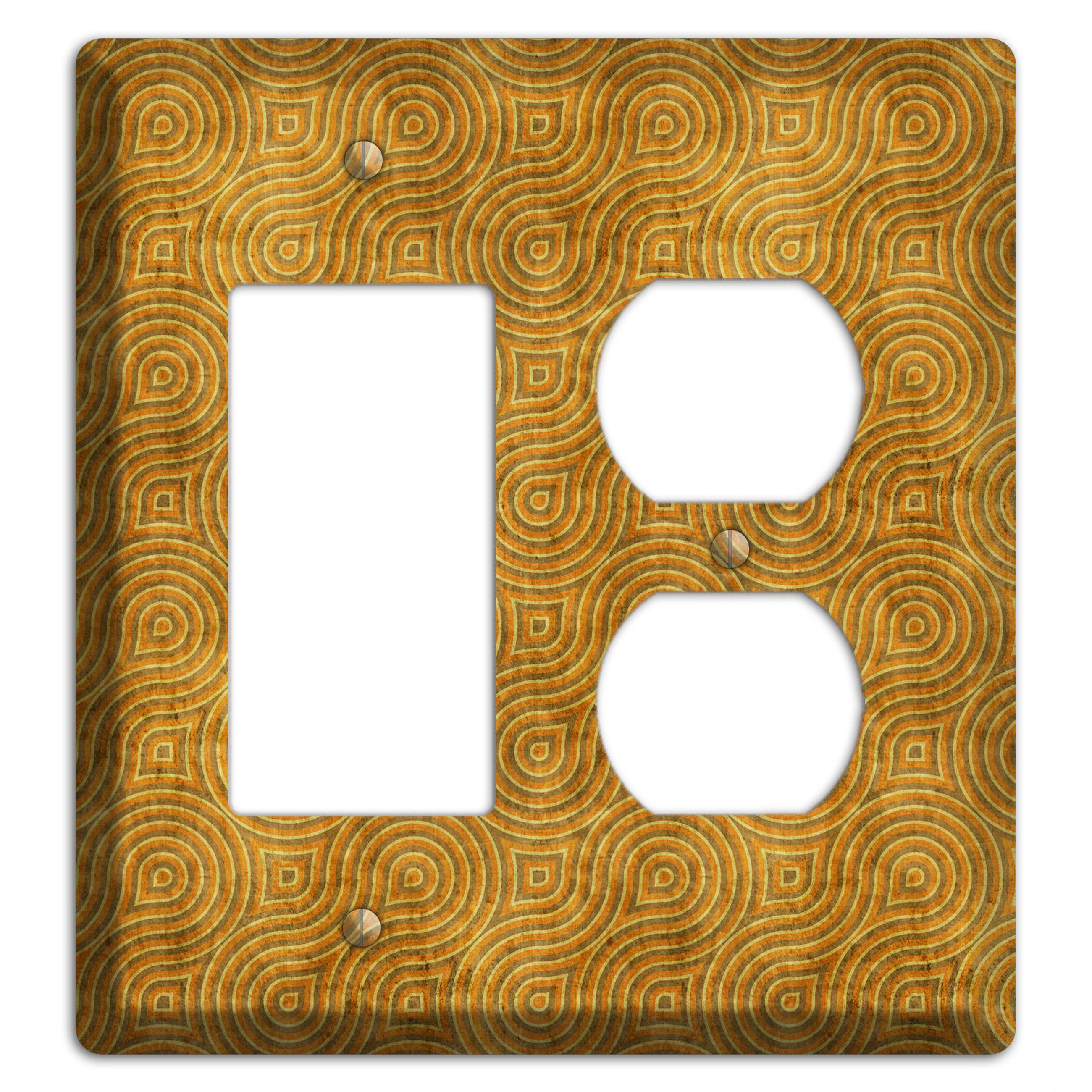 Mustard Swirl Rocker / Duplex Wallplate