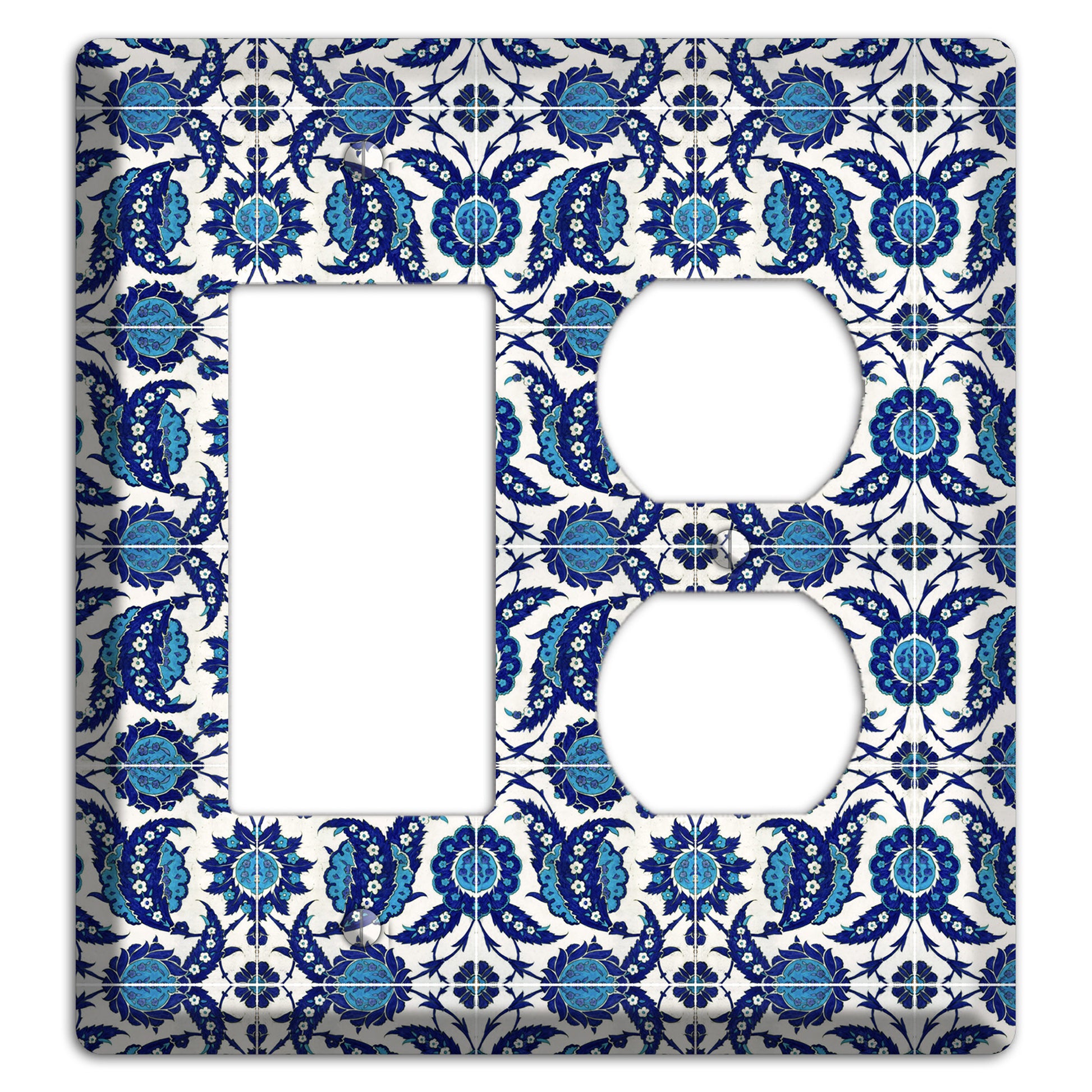 Ornate Paisley Tile Rocker / Duplex Wallplate