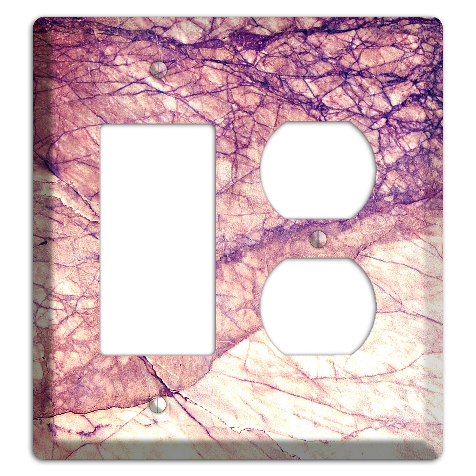 Cavern Pink Marble Rocker / Duplex Wallplate