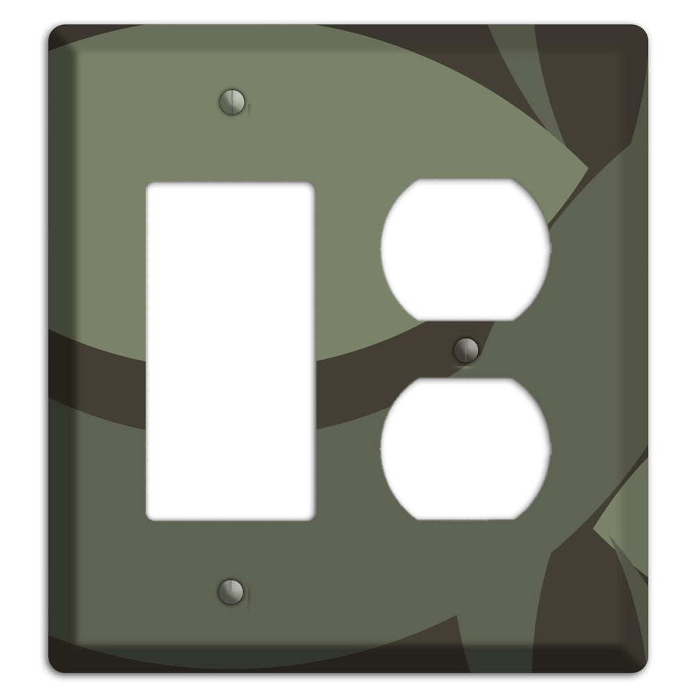 Olive Abstract Rocker / Duplex Wallplate
