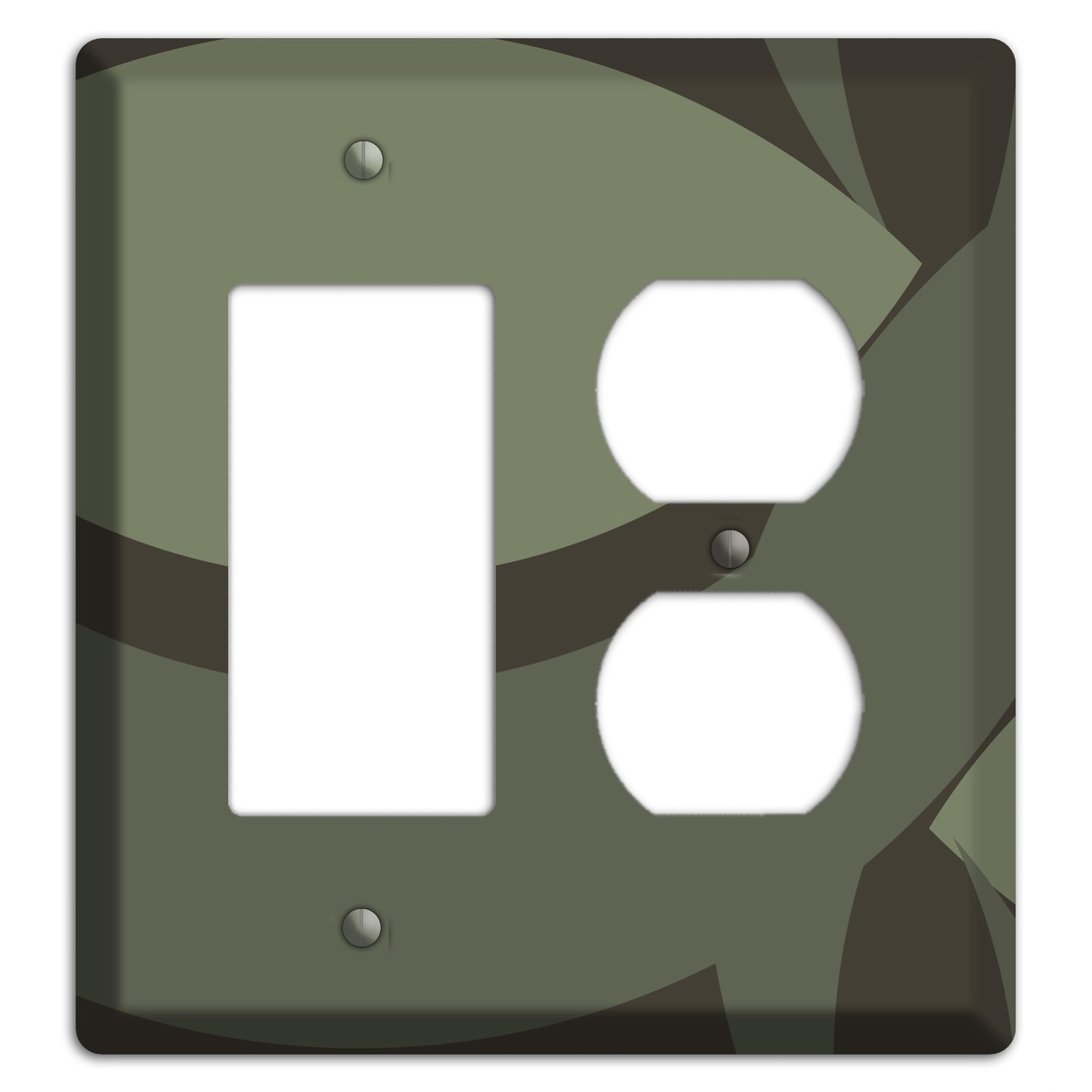 Olive Abstract Rocker / Duplex Wallplate
