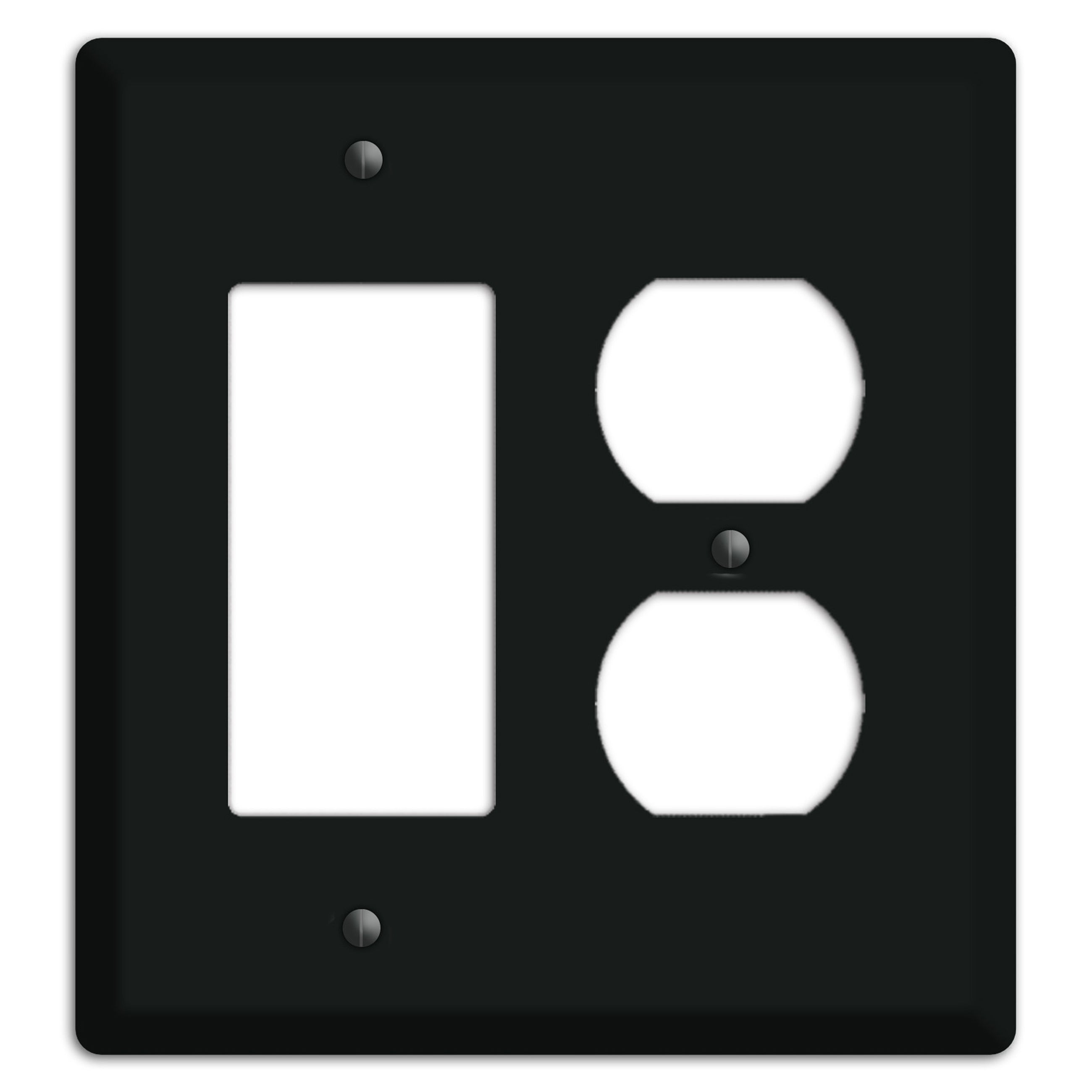 Matte Black Metal Rocker / Duplex Wallplate