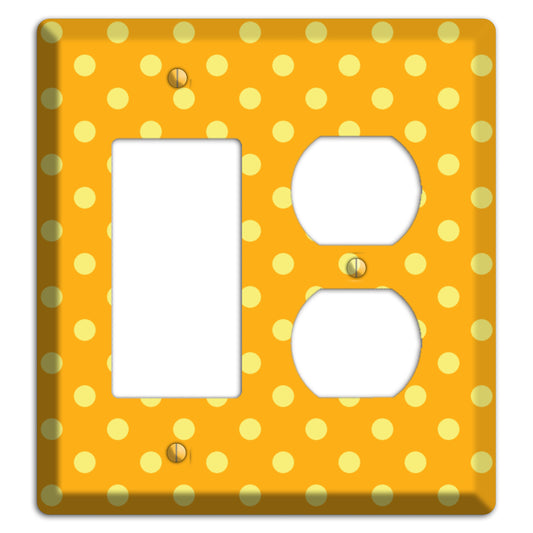 Orange and Yellow Polka Dot Rocker / Duplex Wallplate