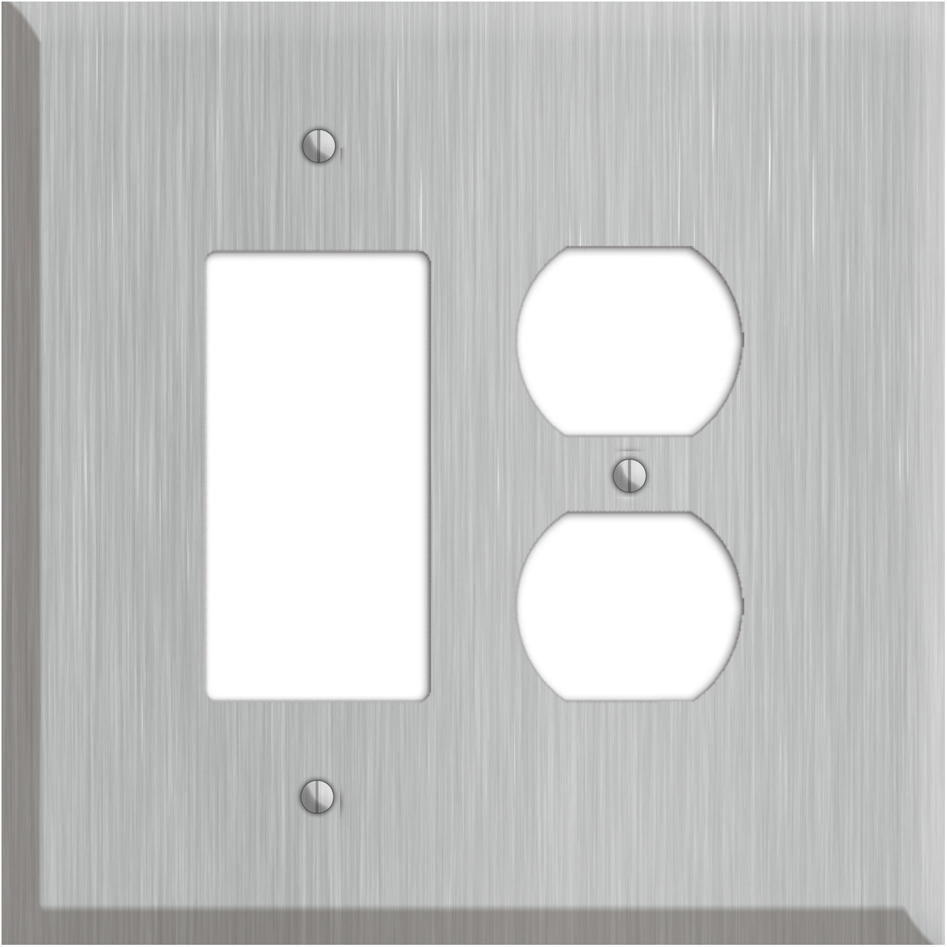 Oversized Discontinued Stainless Steel Rocker / Duplex Wallplate