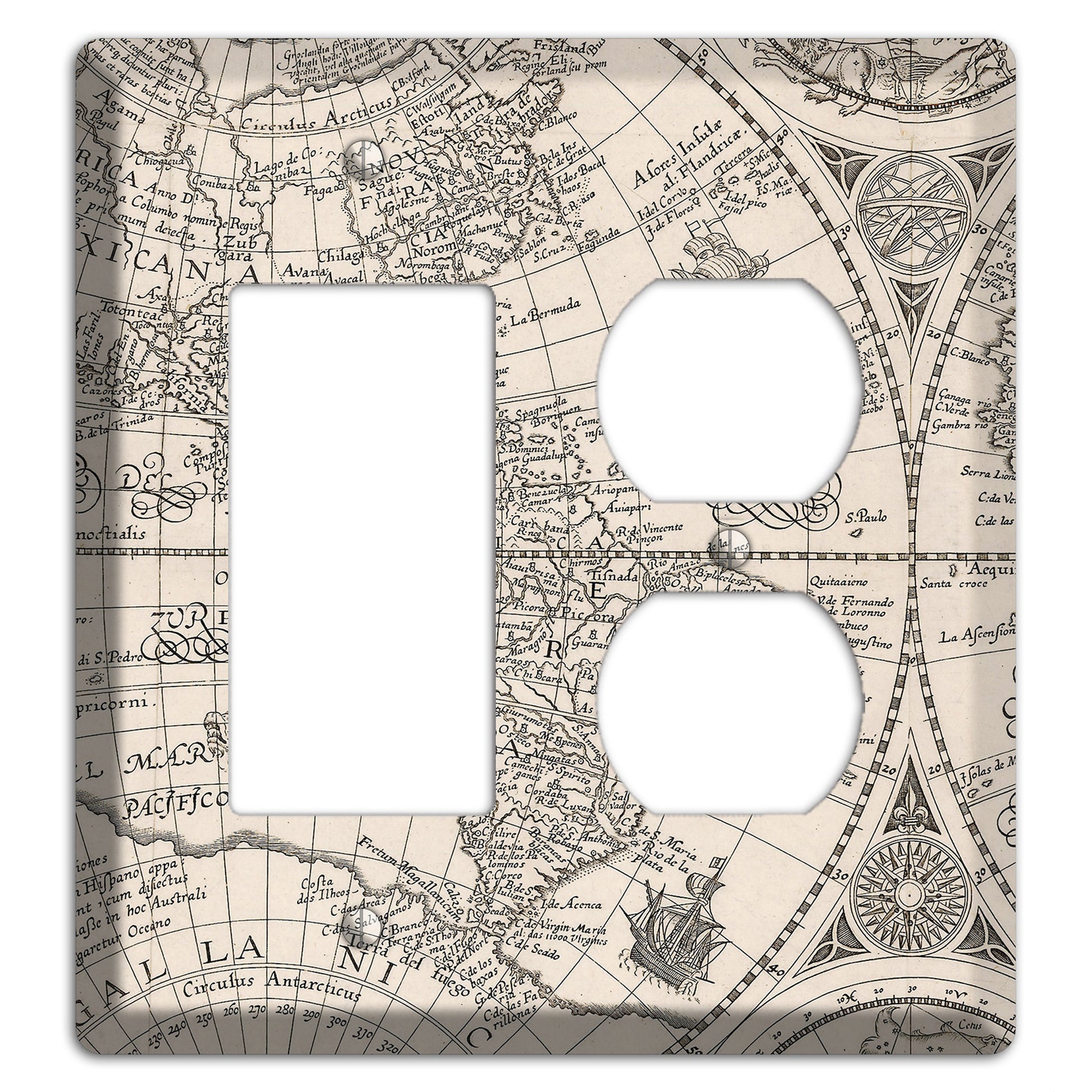 Map of South America Rocker / Duplex Wallplate