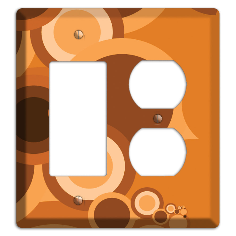 Burnt Orange Circles Rocker / Duplex Wallplate