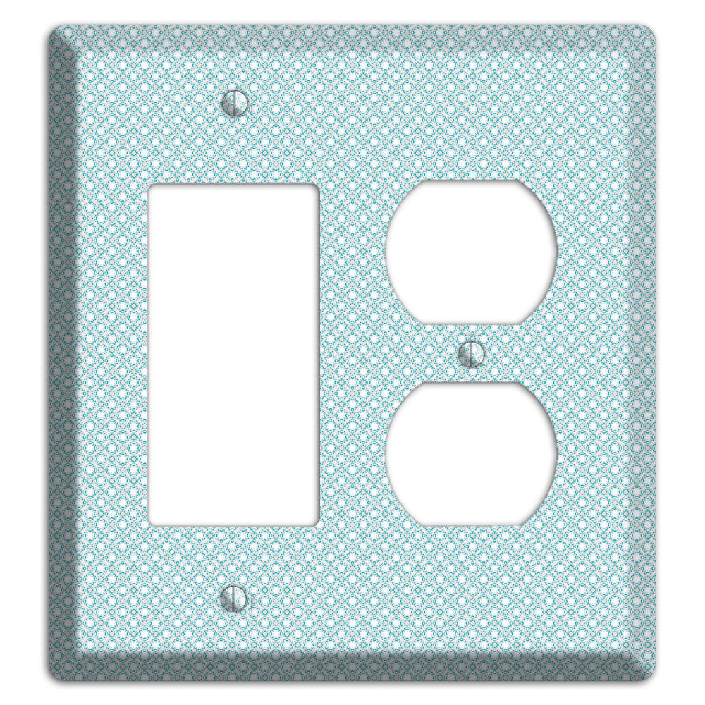 Light Blue Geometric Rocker / Duplex Wallplate