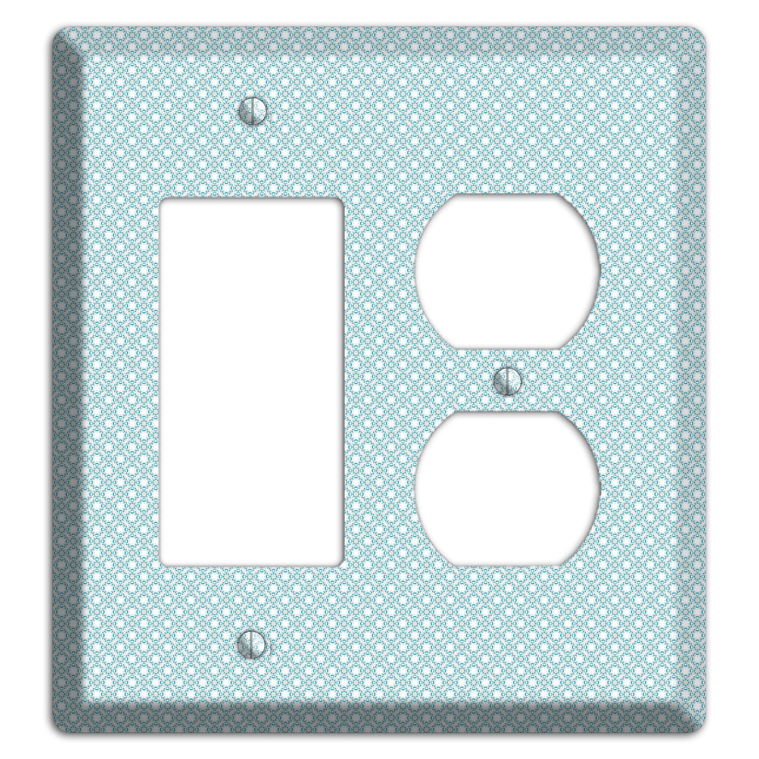 Light Blue Geometric Rocker / Duplex Wallplate