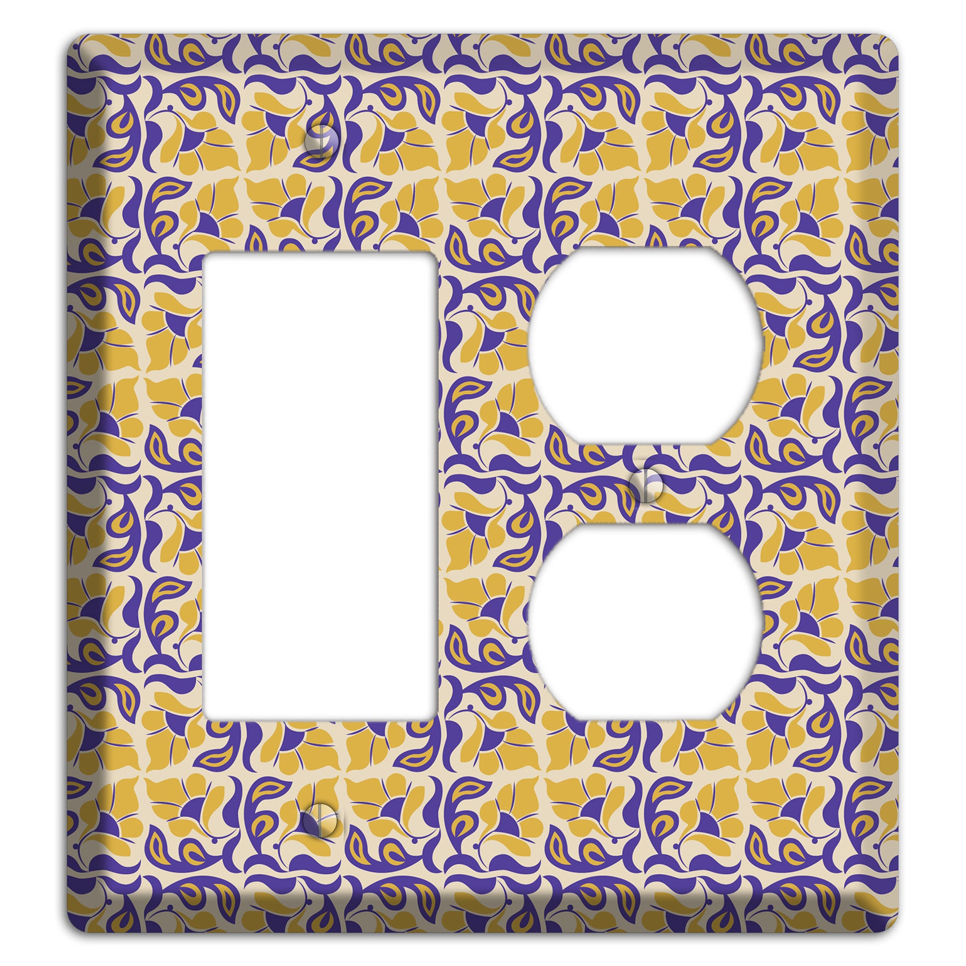 Nouveau Floral Rocker / Duplex Wallplate