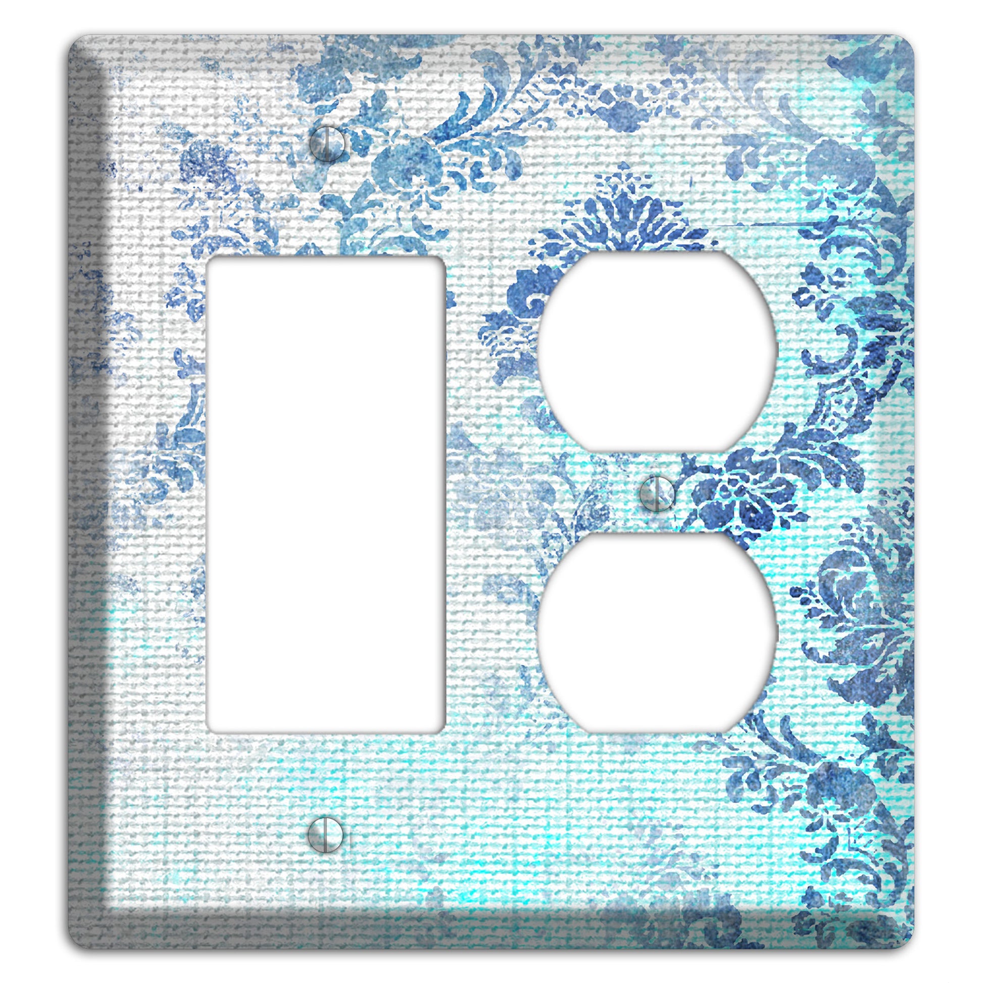 Ice Cold Whimsical Damask Rocker / Duplex Wallplate