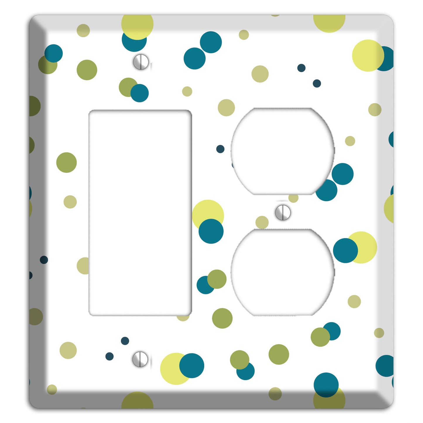 Multi Olive and Jade Small Dots Rocker / Duplex Wallplate