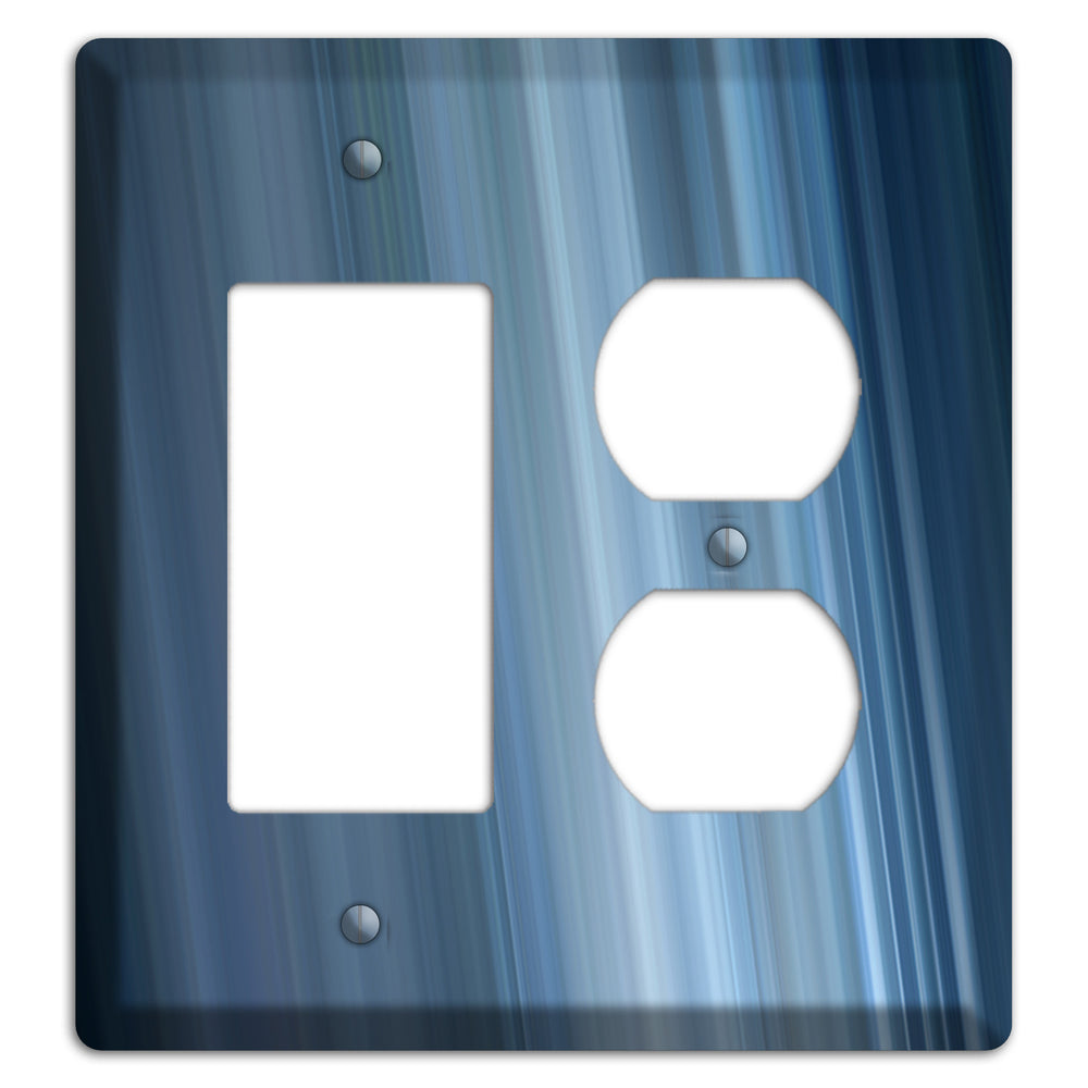 Brushed Blue Stripes Rocker / Duplex Wallplate