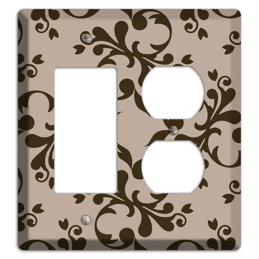 Beige Victorian Toile Rocker / Duplex Wallplate