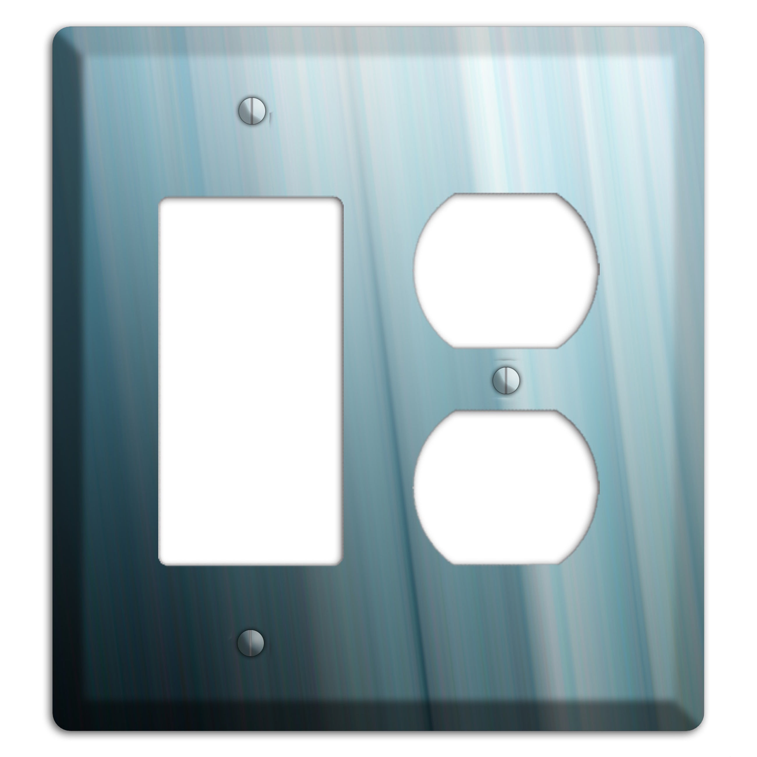 Dusty Blue Ray of Light Rocker / Duplex Wallplate