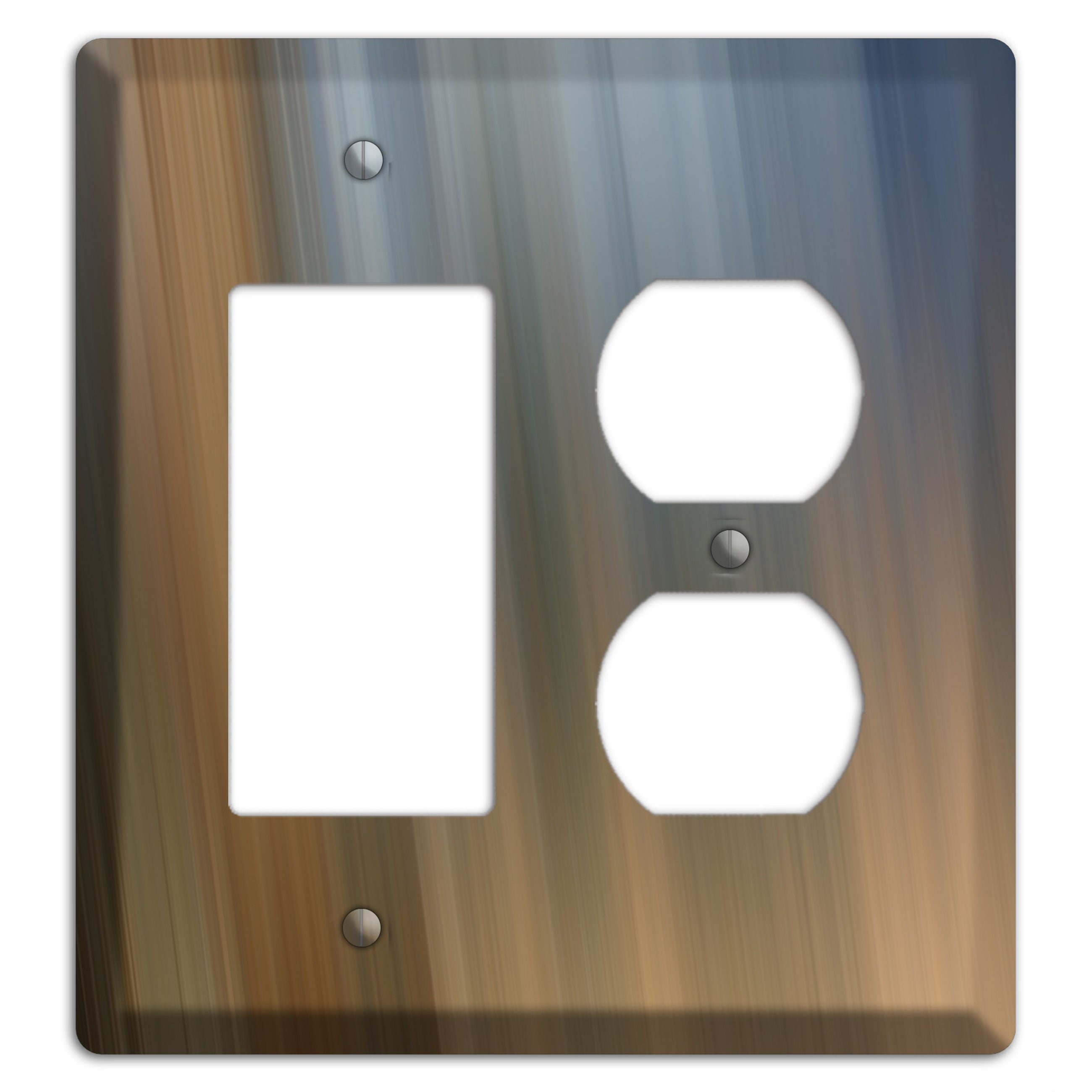 Brown and Blue-grey Ray of Light Rocker / Duplex Wallplate
