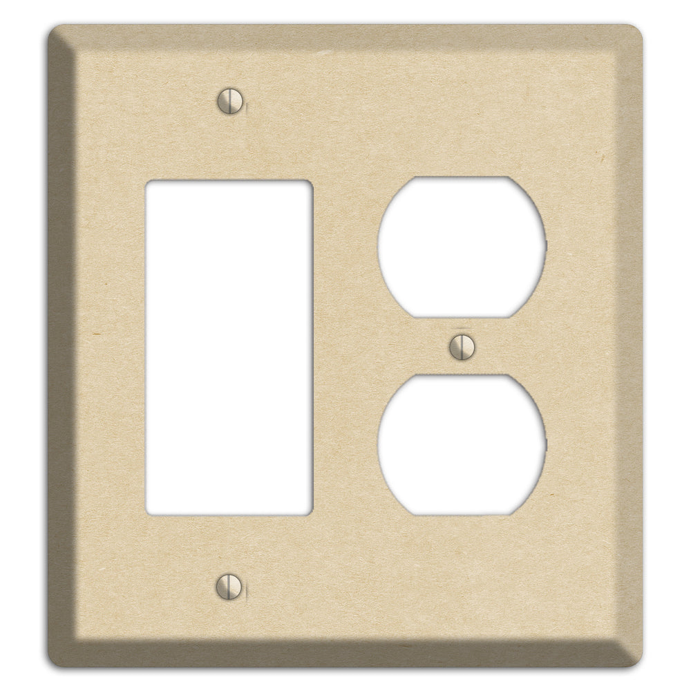 Double Pearl Lusta Kraft Rocker / Duplex Wallplate