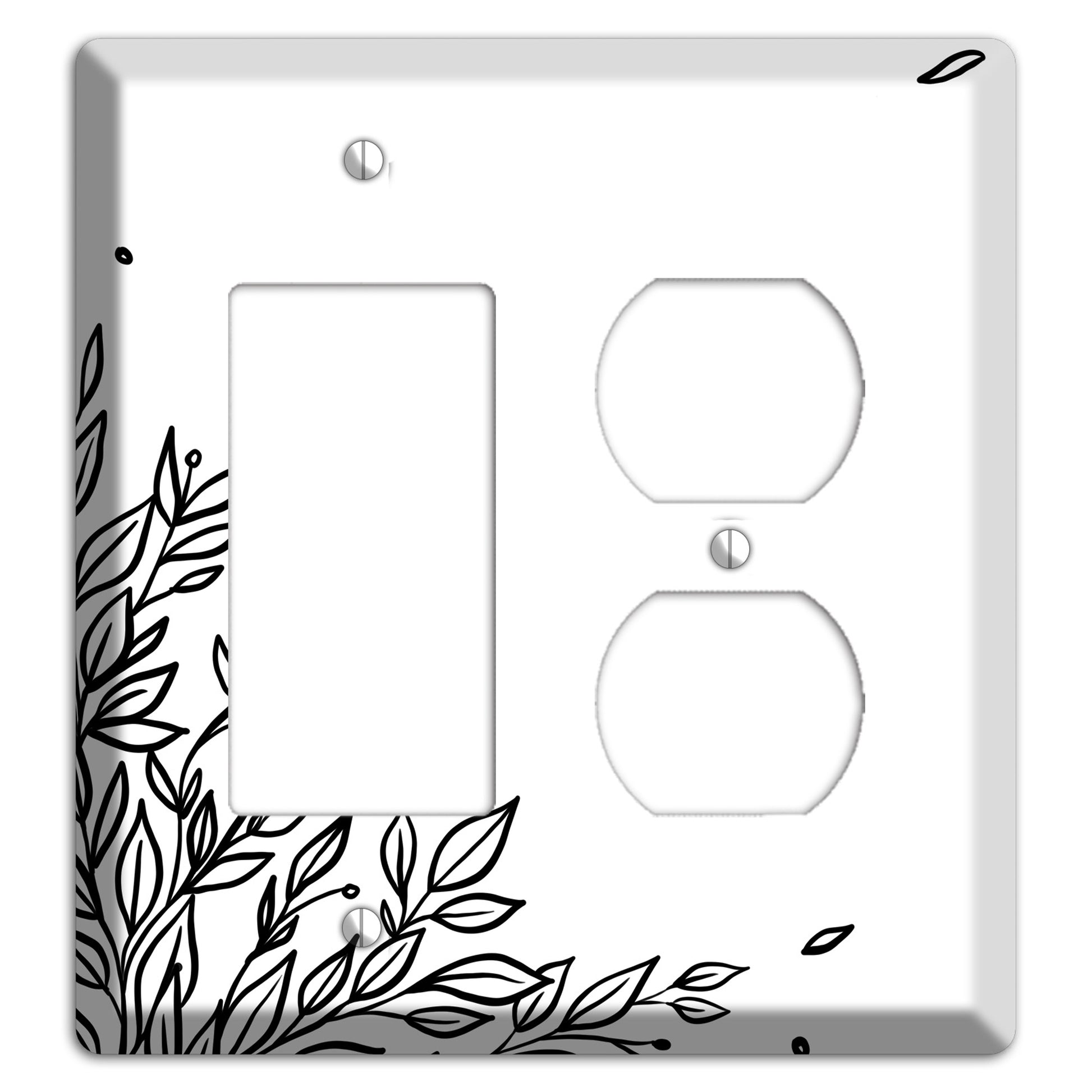 Hand-Drawn Floral 17 Rocker / Duplex Wallplate