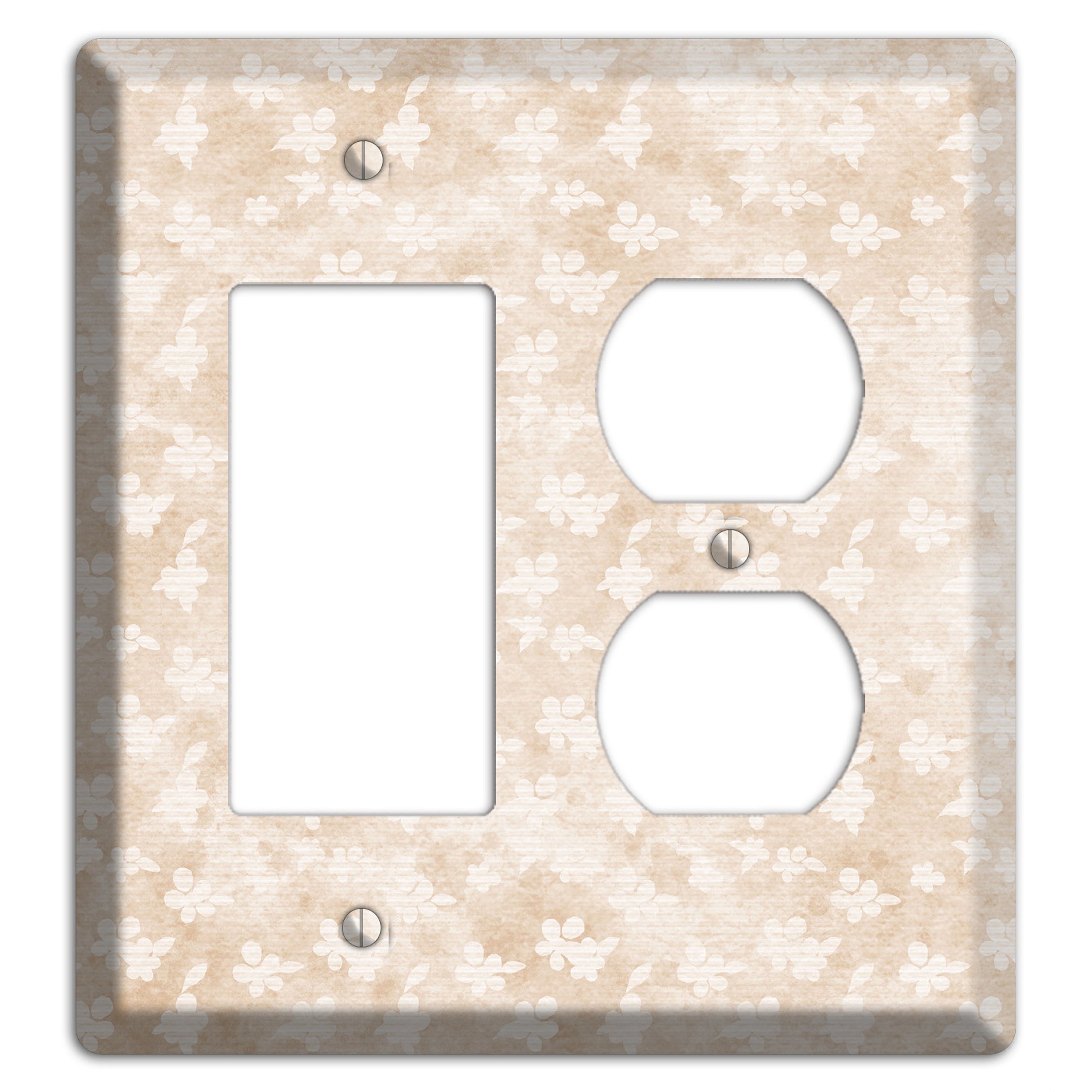White Linen Neutral Texture Rocker / Duplex Wallplate